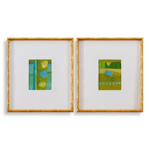 Petite Bijoux Framed Canvases - Lime, S/2