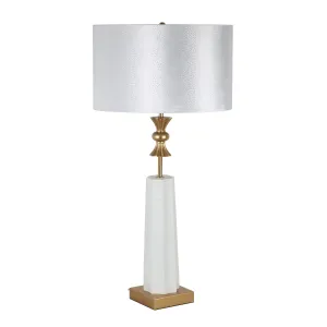 POLYRESIN 34.5" CROWN TABLE LAMP, , WHITE- KD