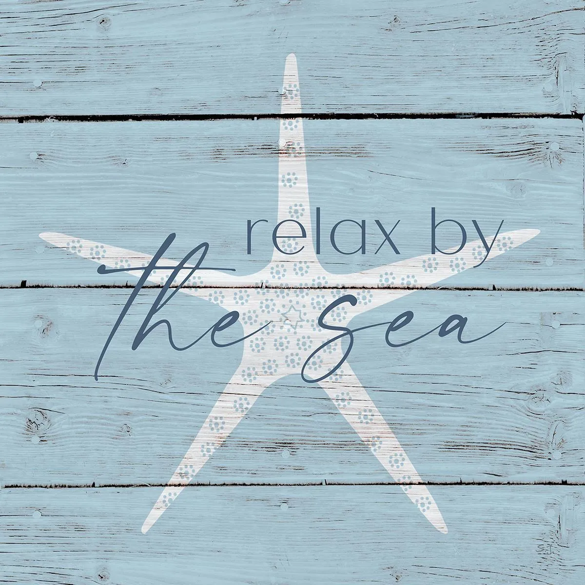 Relax By The Sea By Susan Jill (Small) - Light Blue