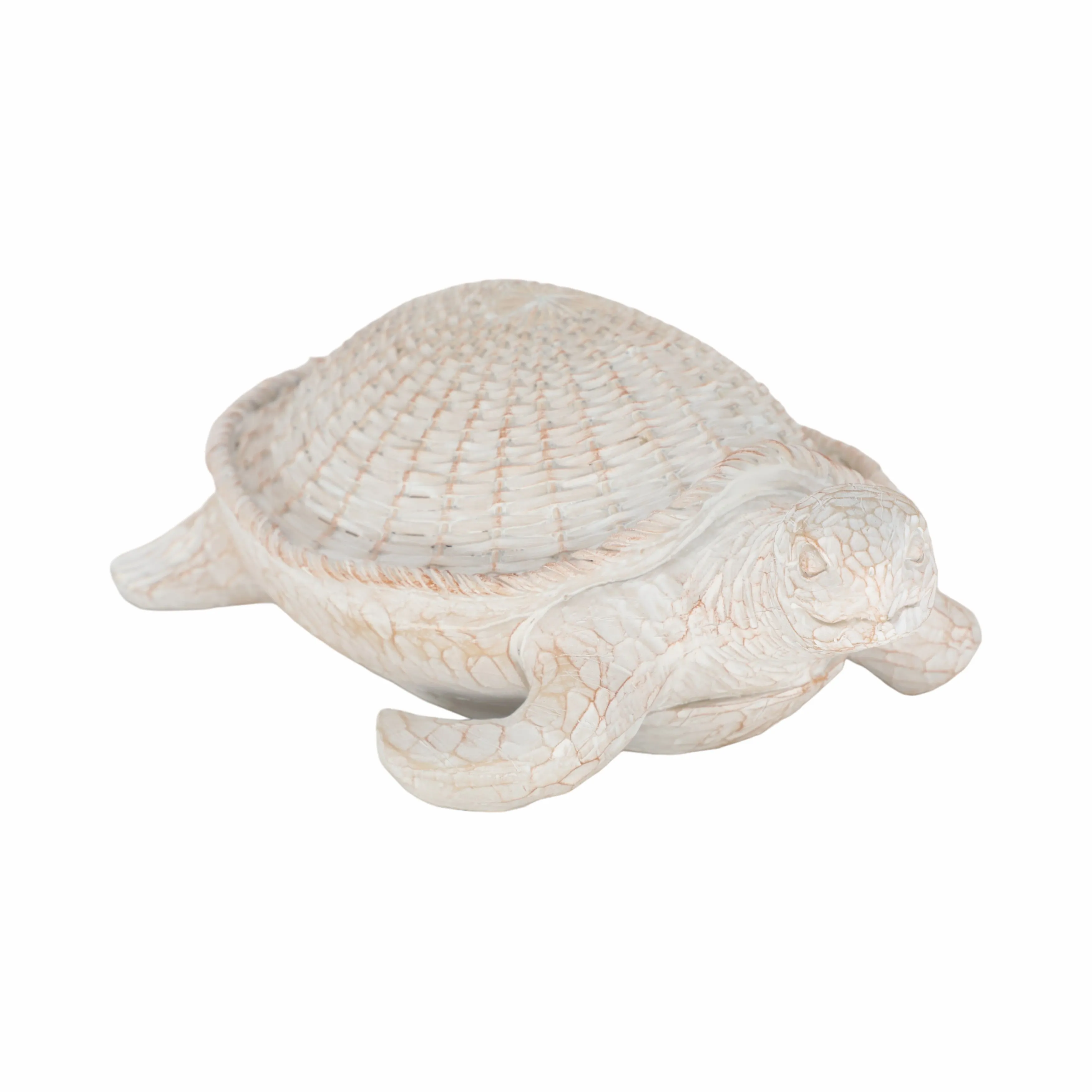 RESIN, 15" TURTLE DECO, WHITE