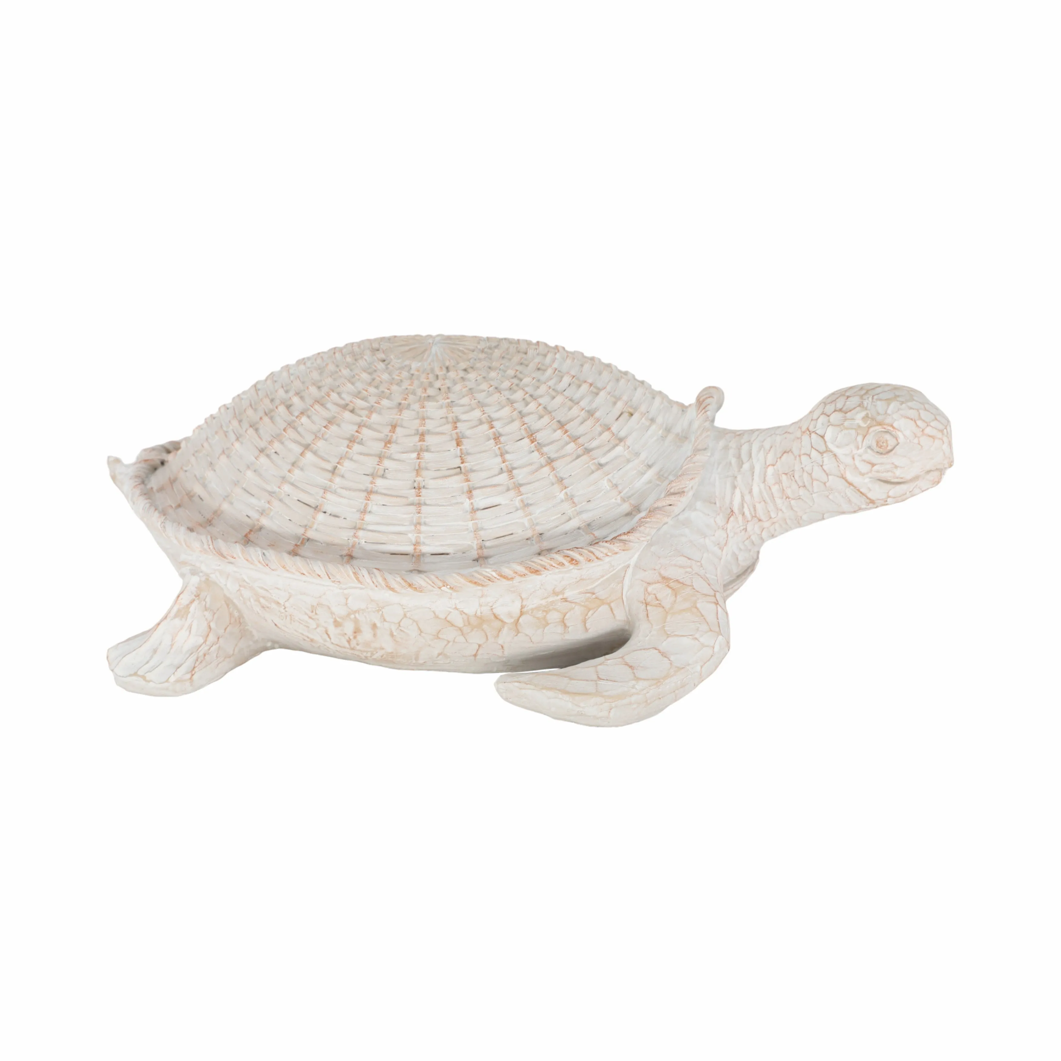 RESIN, 15" TURTLE DECO, WHITE