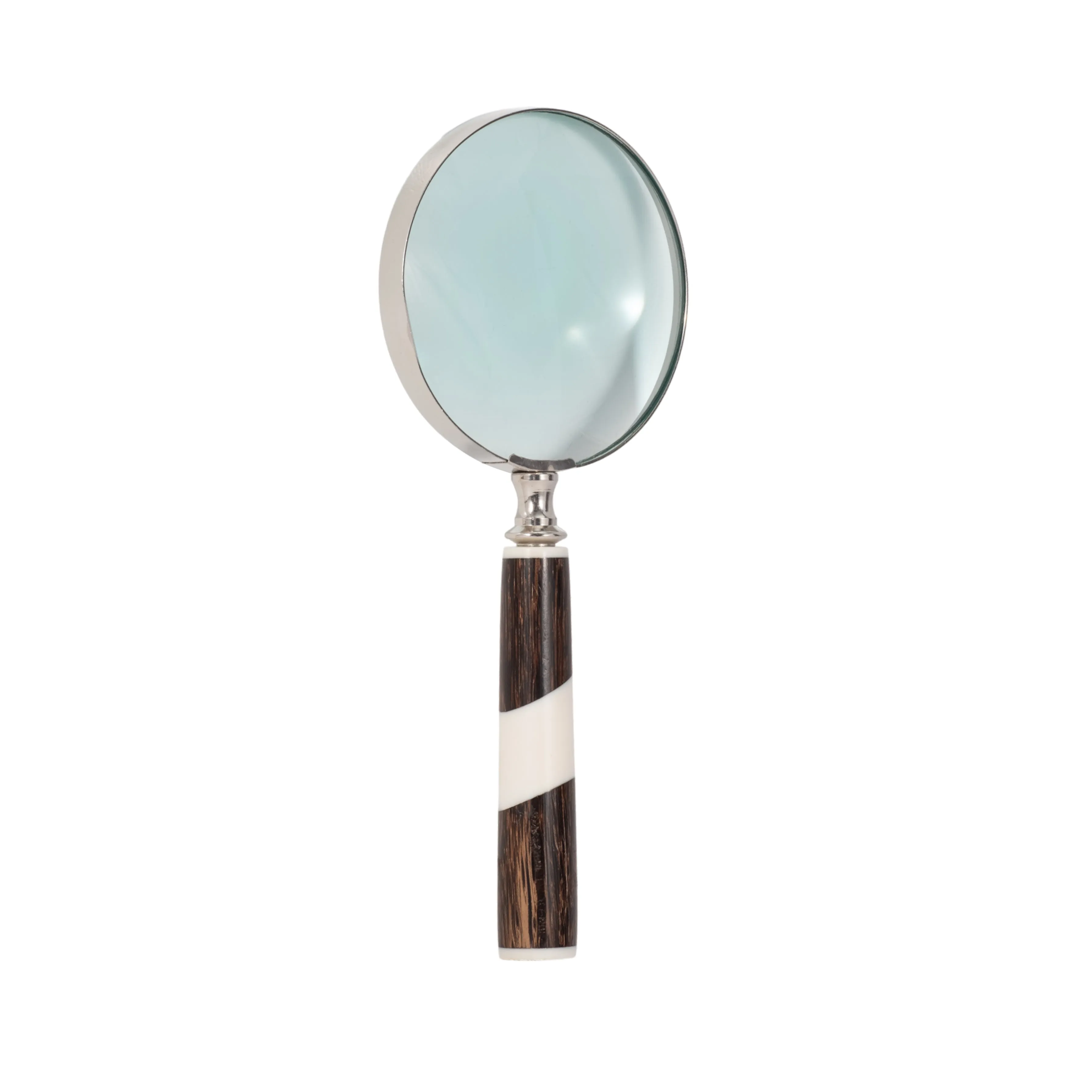 RESIN, 4" 2-TONE MAGNIFYING GLASS, BLACK/WHITE