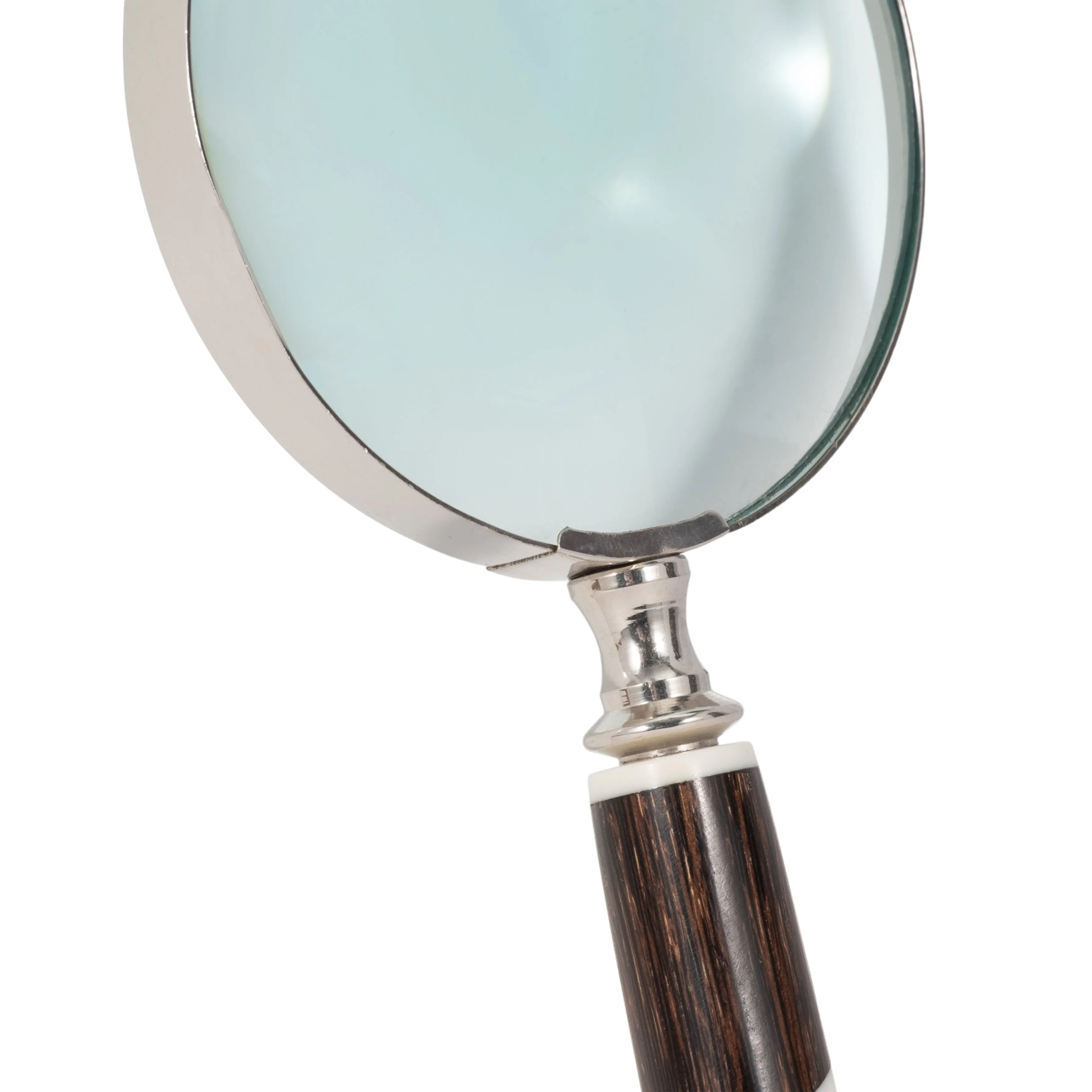 RESIN, 4" 2-TONE MAGNIFYING GLASS, BLACK/WHITE