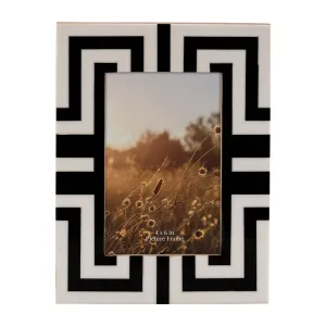 RESIN, 4X6  PHOTO FRAME, BLACK/WHITE