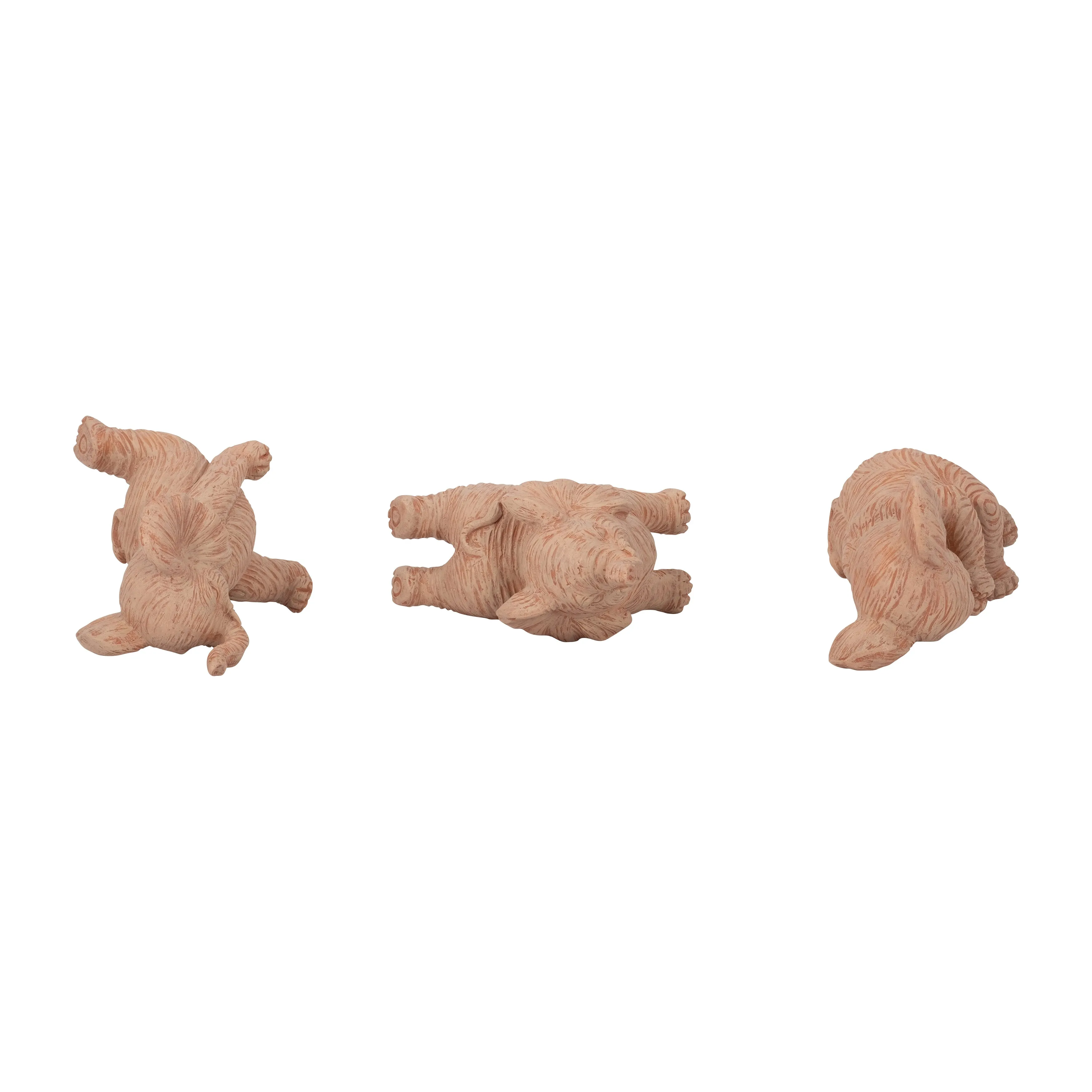 RESIN, S/3 6" STONE LOOK YOGA ELEPHANT, NATURAL