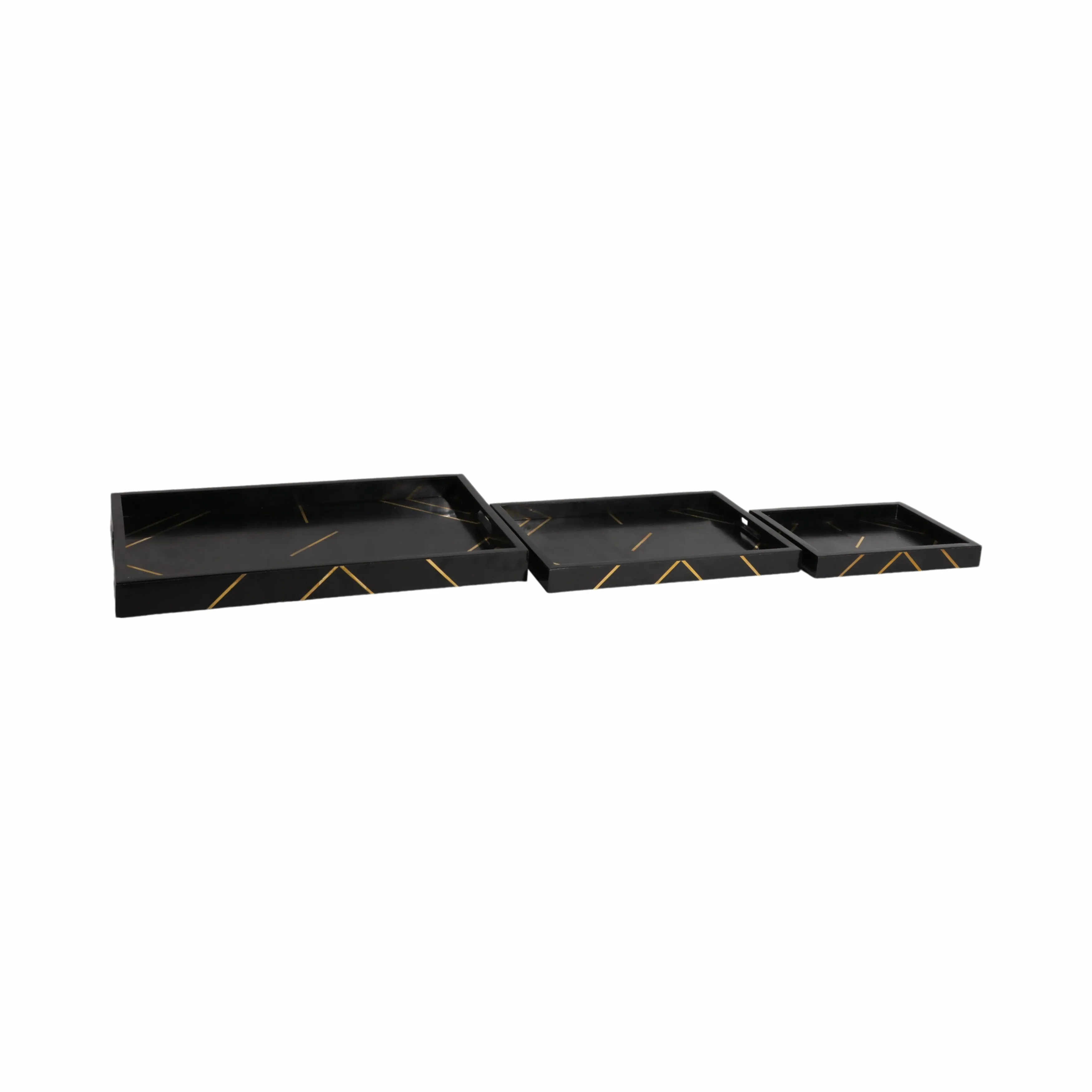 RESIN,S/3 13/18/24",BRSS INLAY RECTANGLE TRAY,BLK