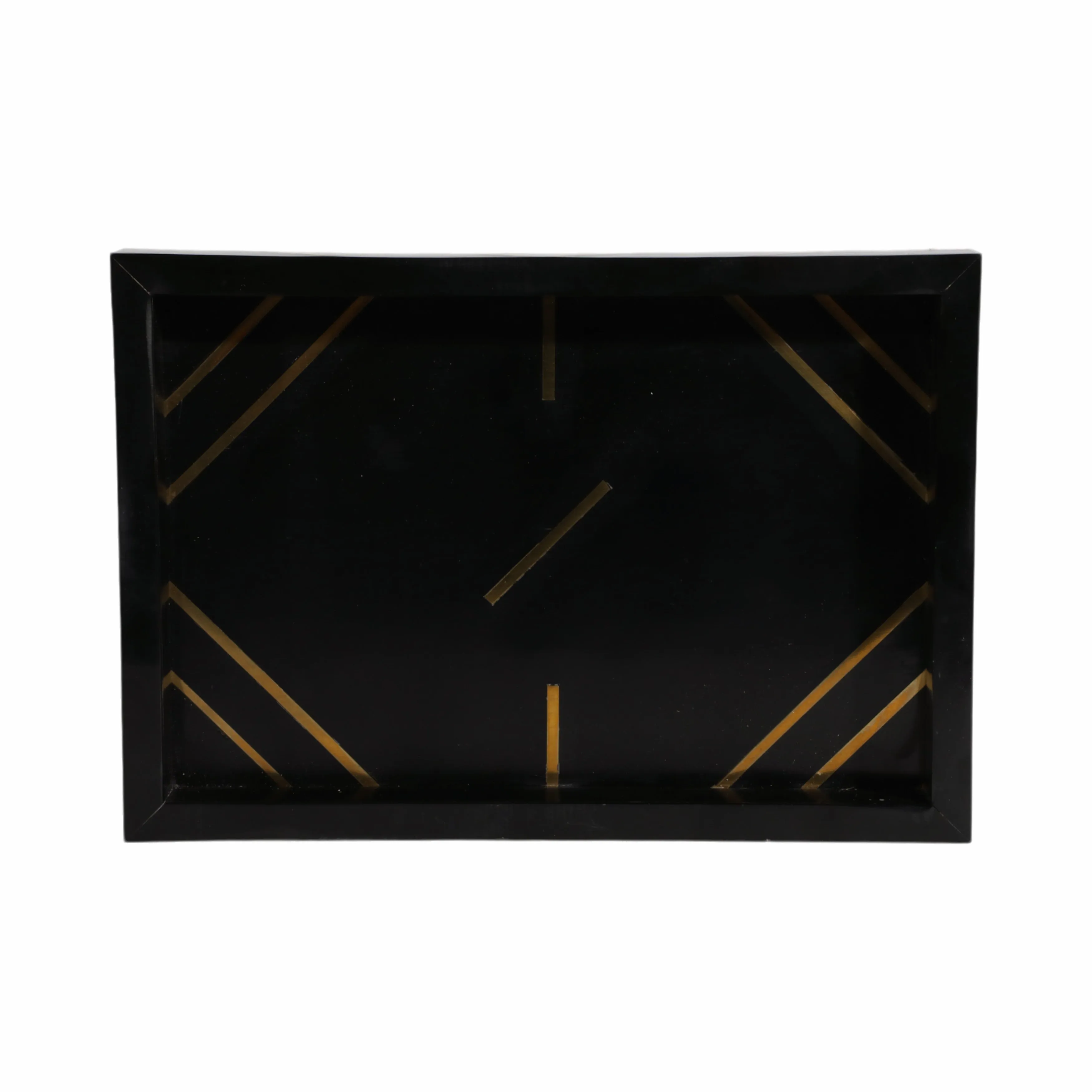 RESIN,S/3 13/18/24",BRSS INLAY RECTANGLE TRAY,BLK