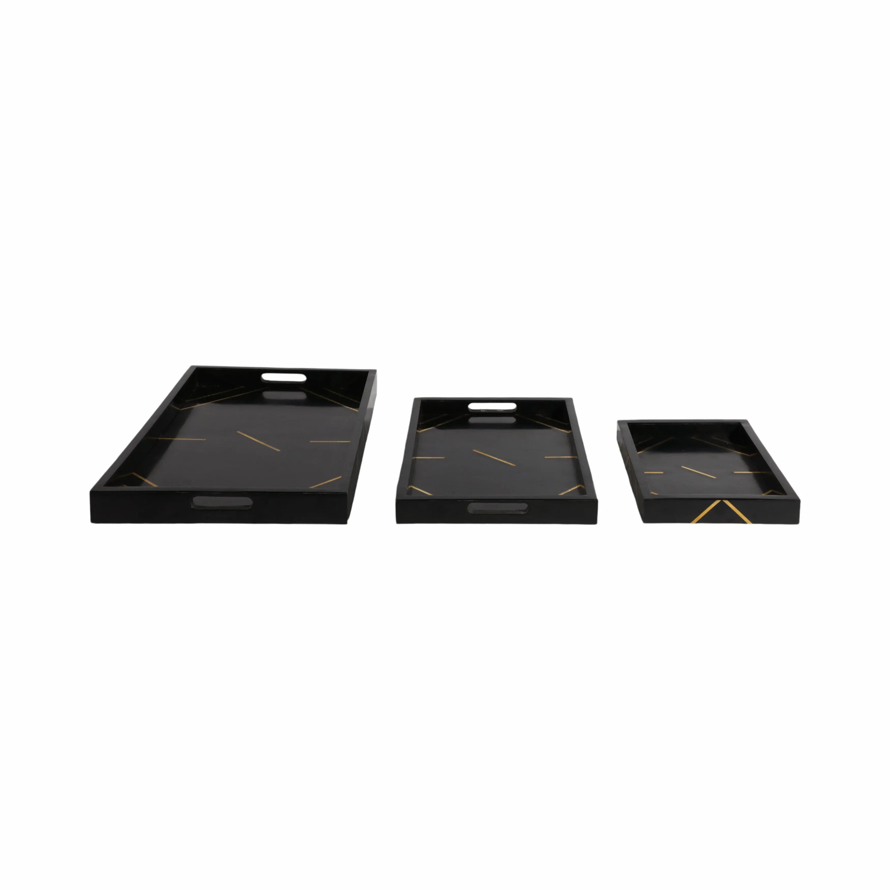 RESIN,S/3 13/18/24",BRSS INLAY RECTANGLE TRAY,BLK