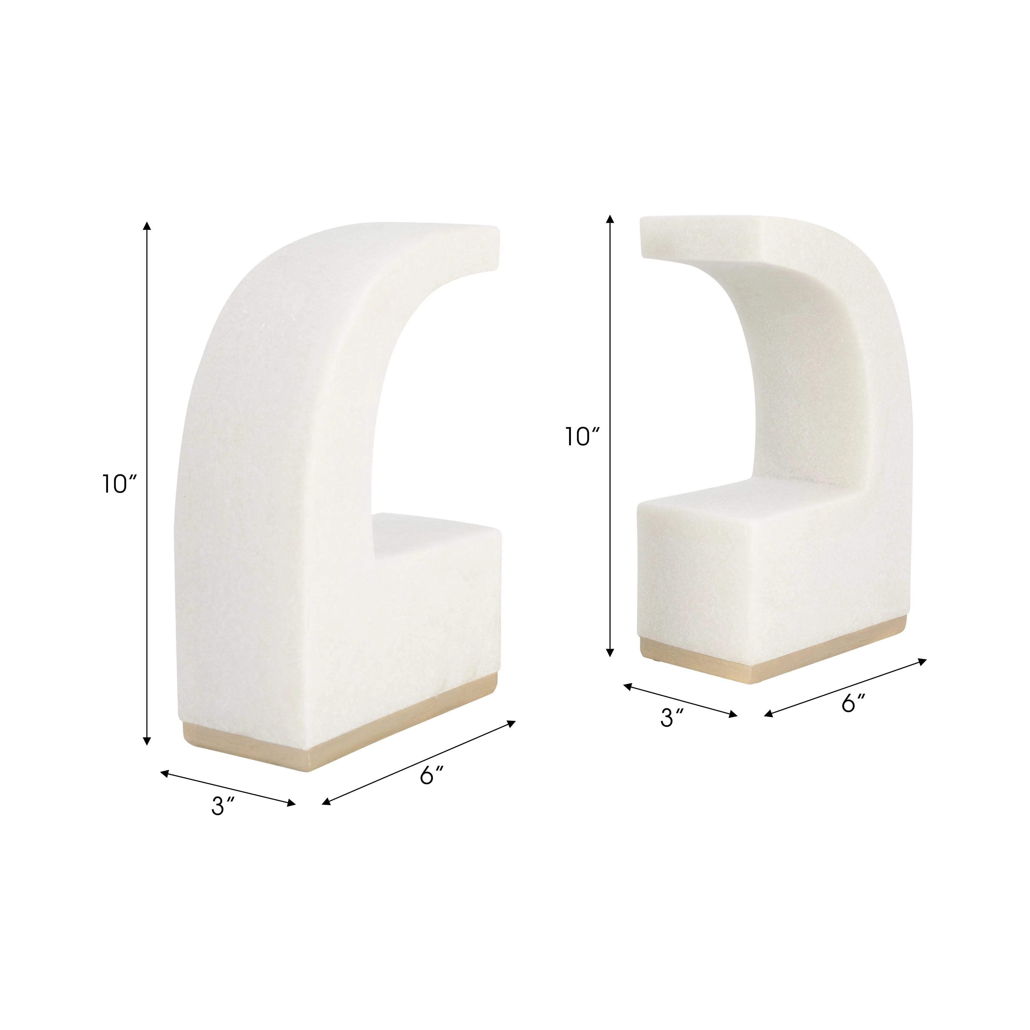 S/2 10" QUOTE BOOKENDS, WHITE