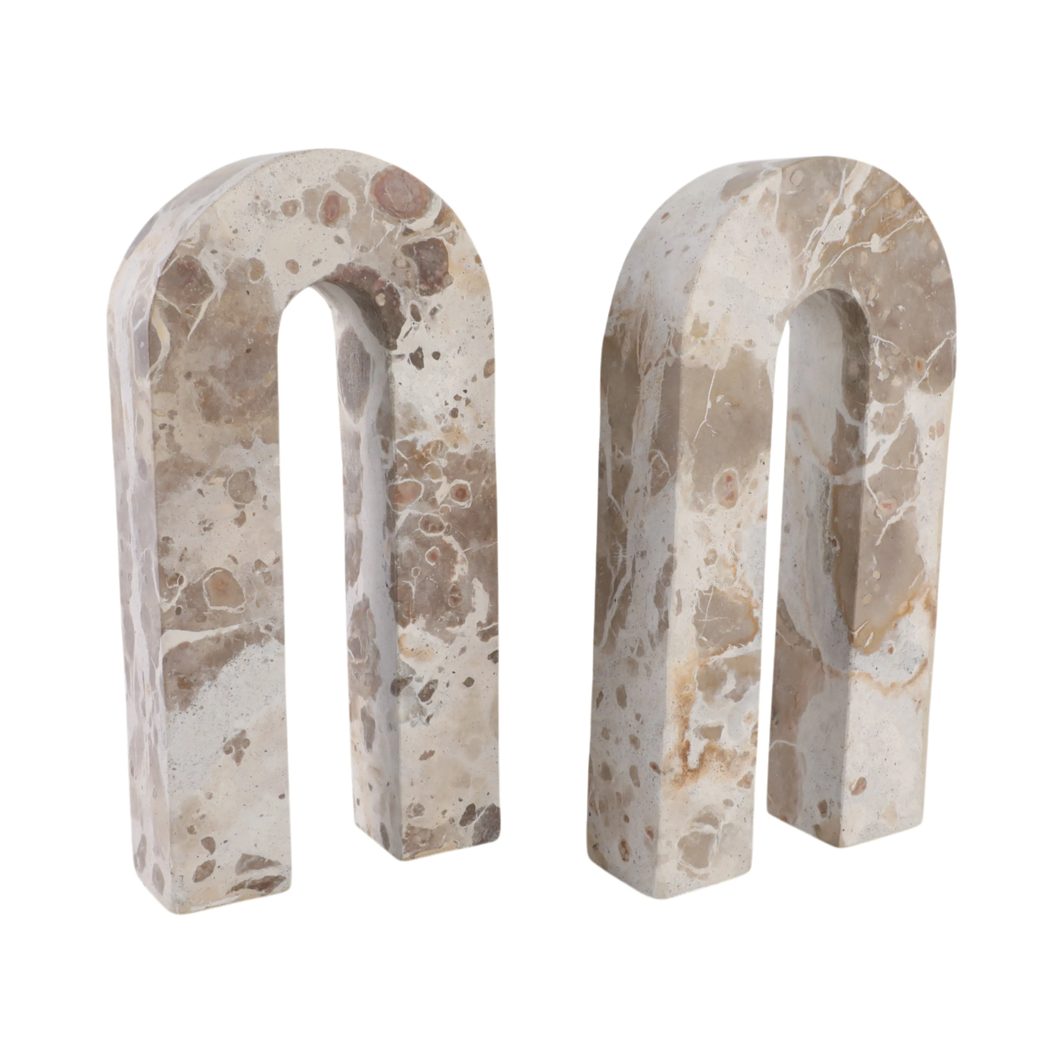 S/2 12" Pompano Beige Marble Arches