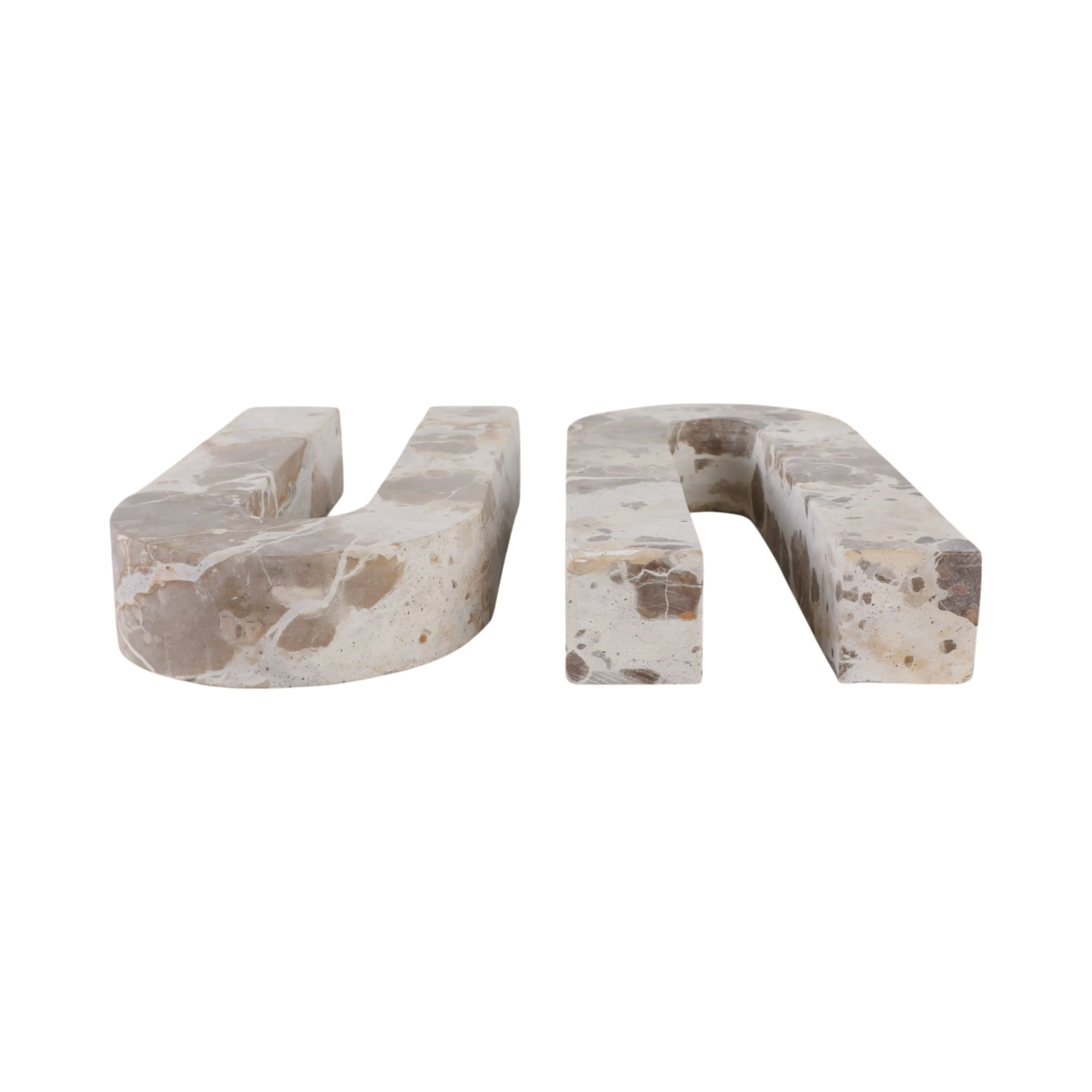 S/2 12" Pompano Beige Marble Arches