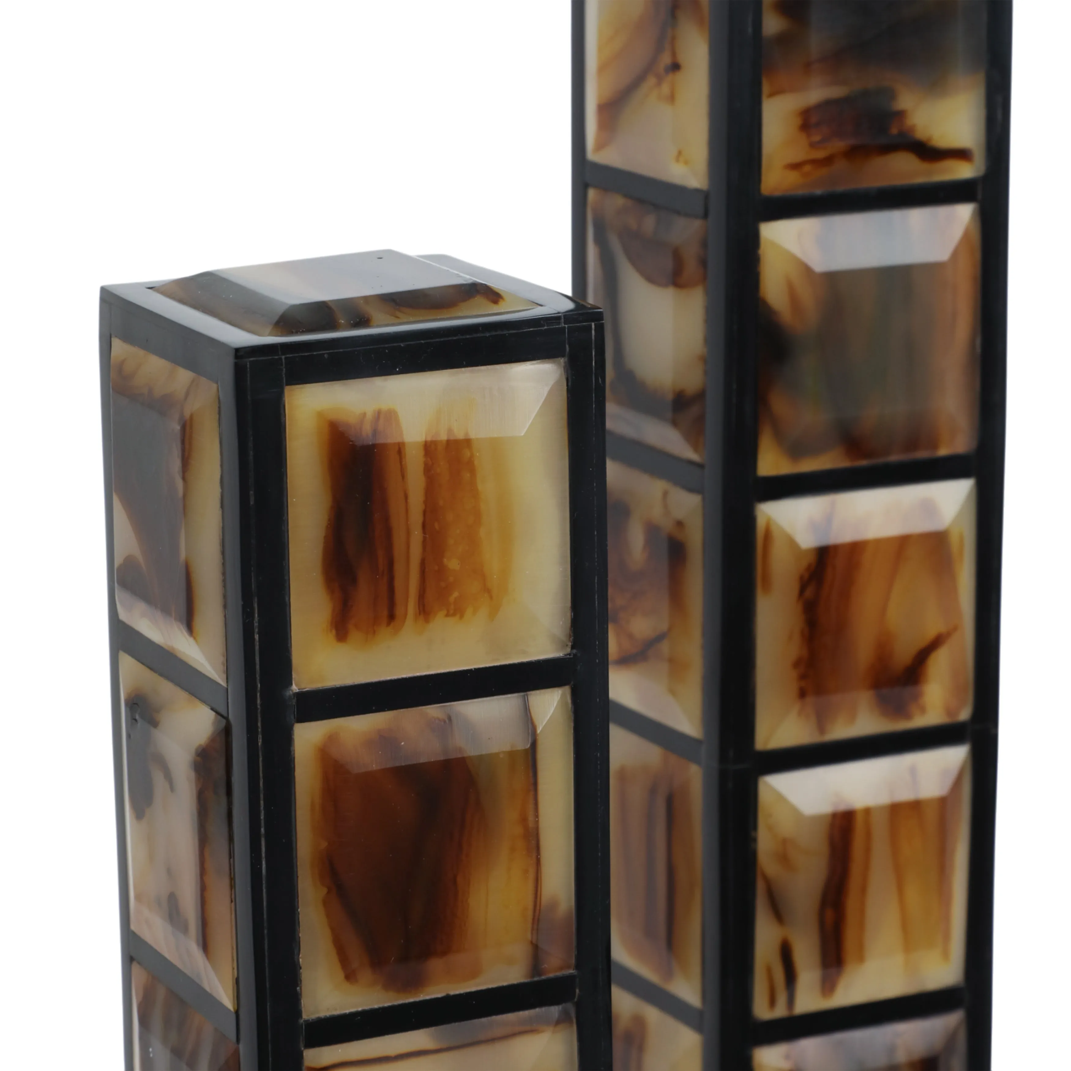 S/2 21/16" Newry Brown And Black Towers