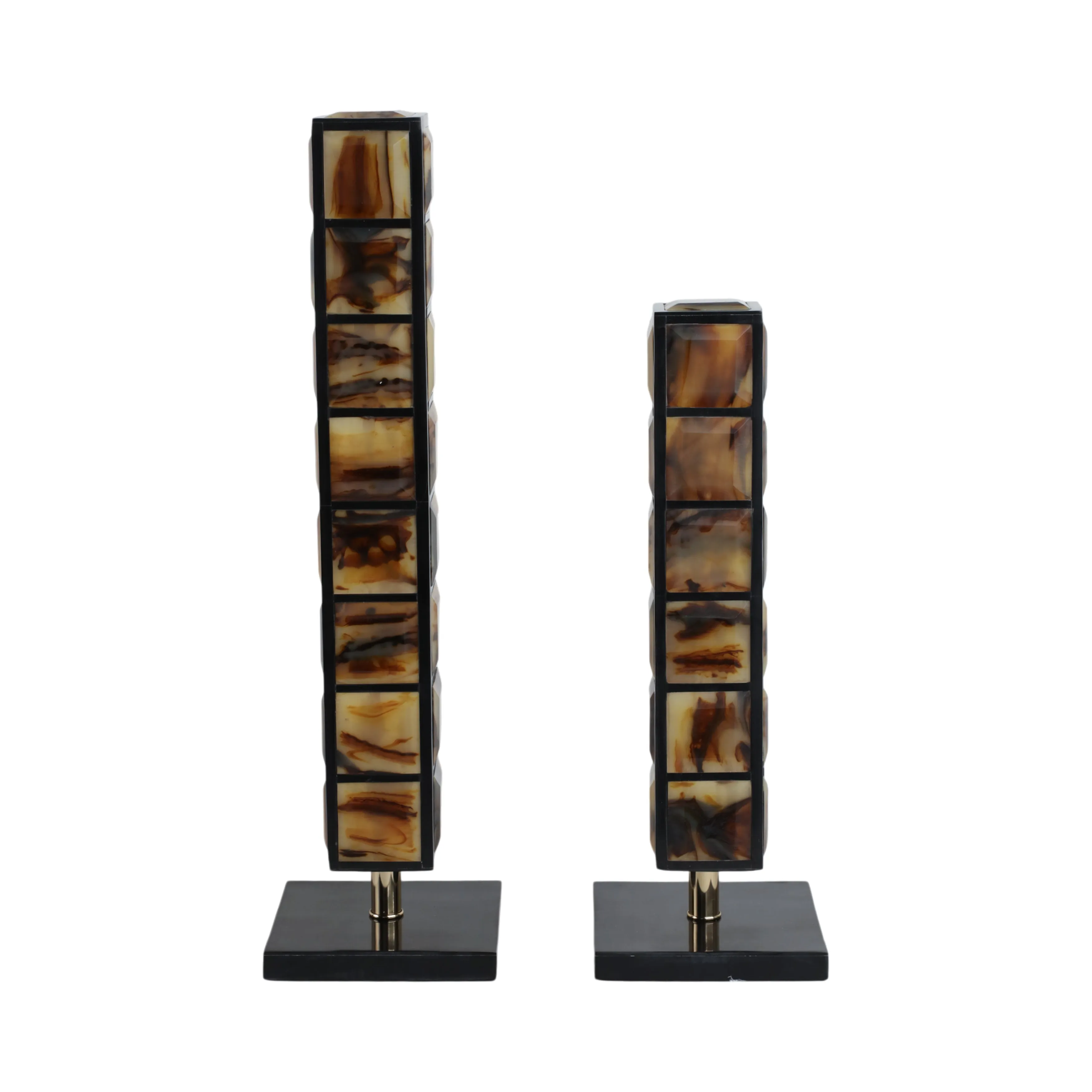 S/2 21/16" Newry Brown And Black Towers