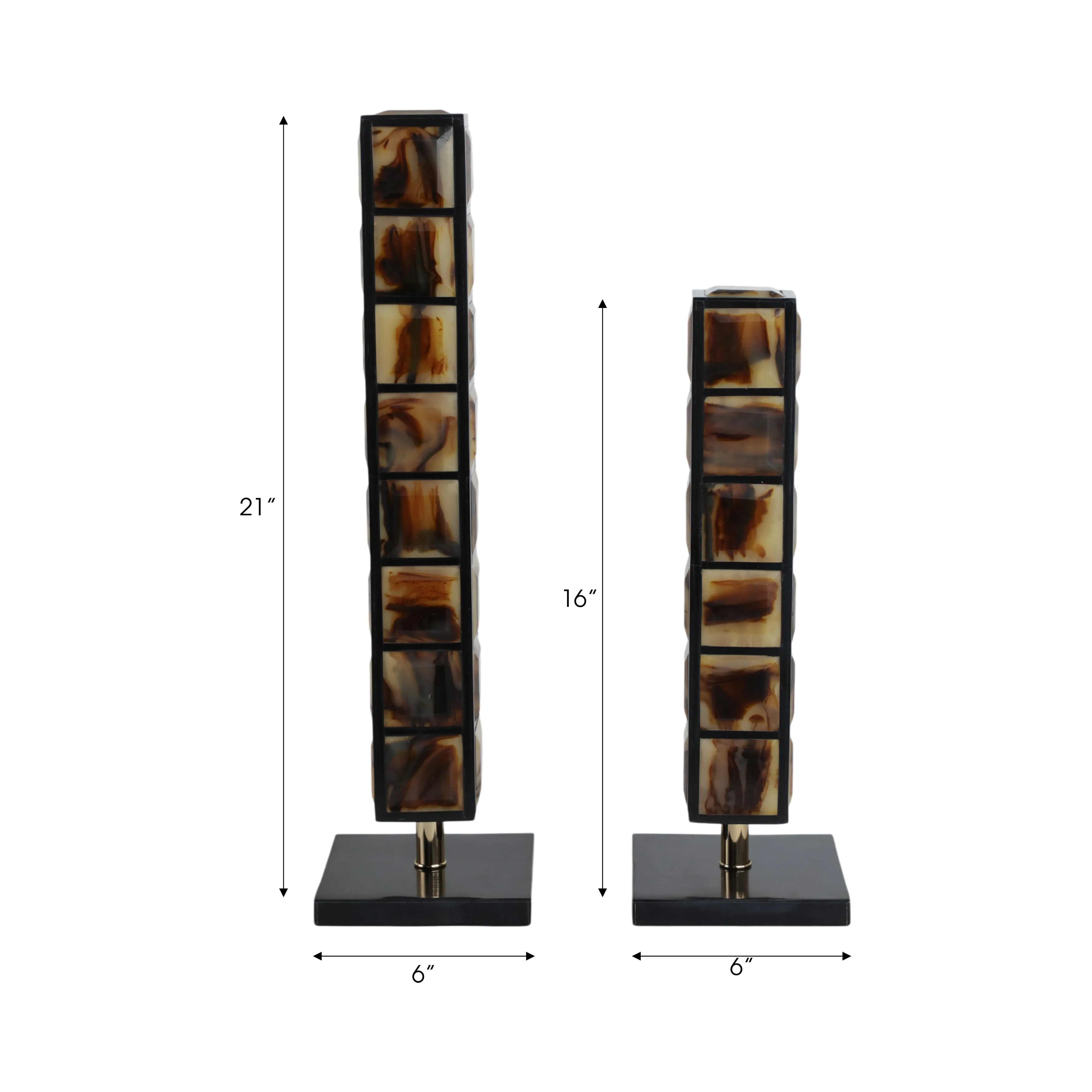 S/2 21/16" Newry Brown And Black Towers