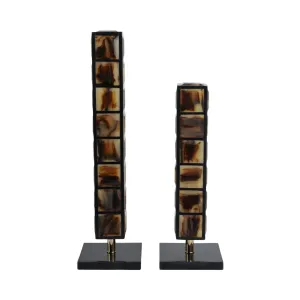 S/2 21/16" Newry Brown And Black Towers