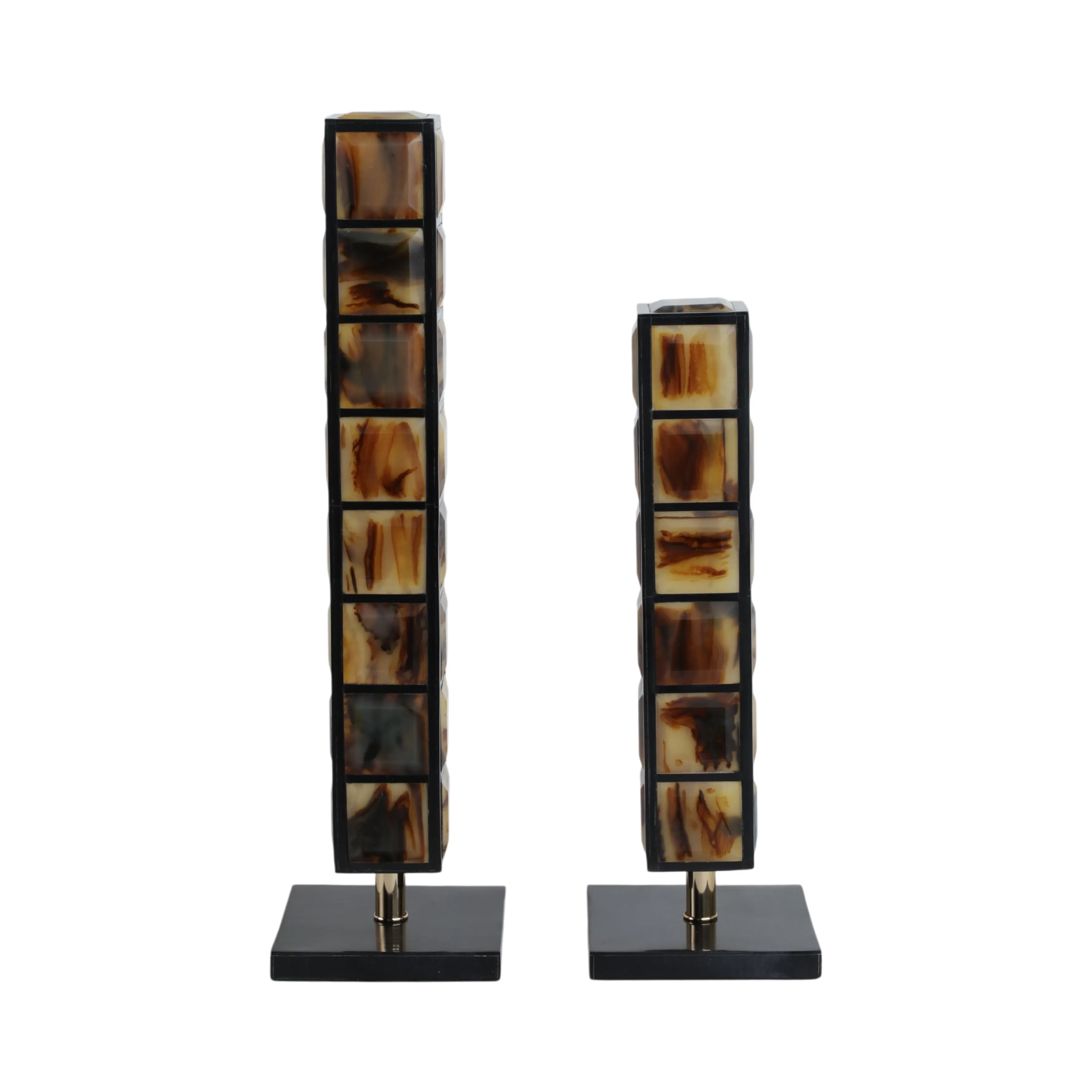 S/2 21/16" Newry Brown And Black Towers