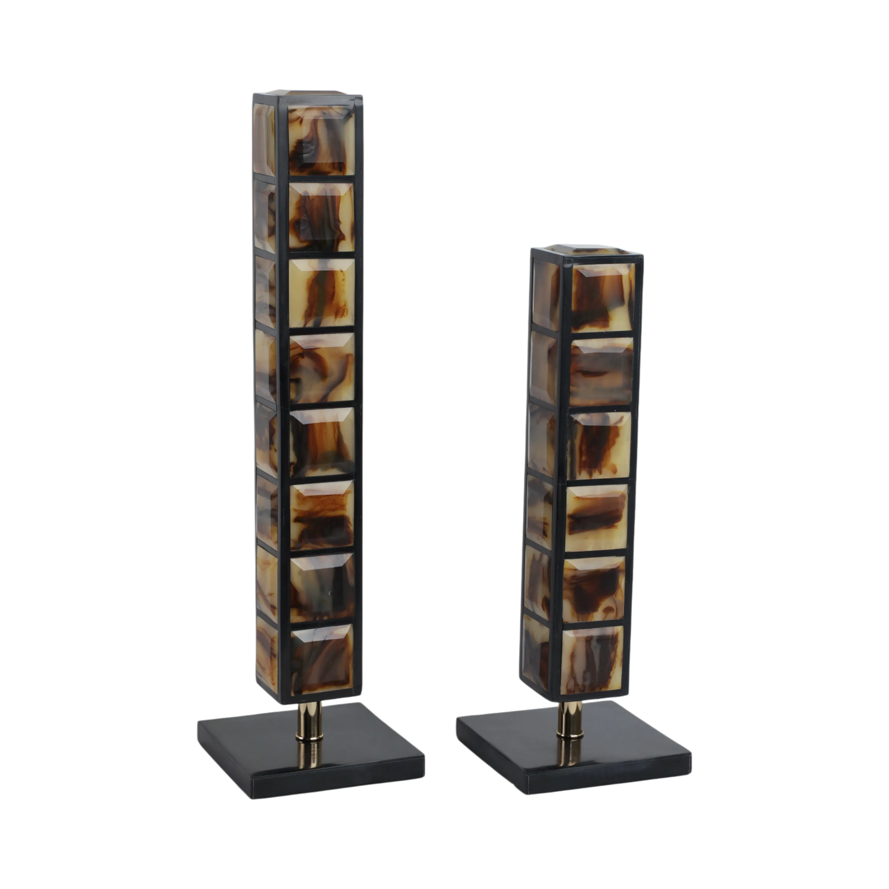 S/2 21/16" Newry Brown And Black Towers