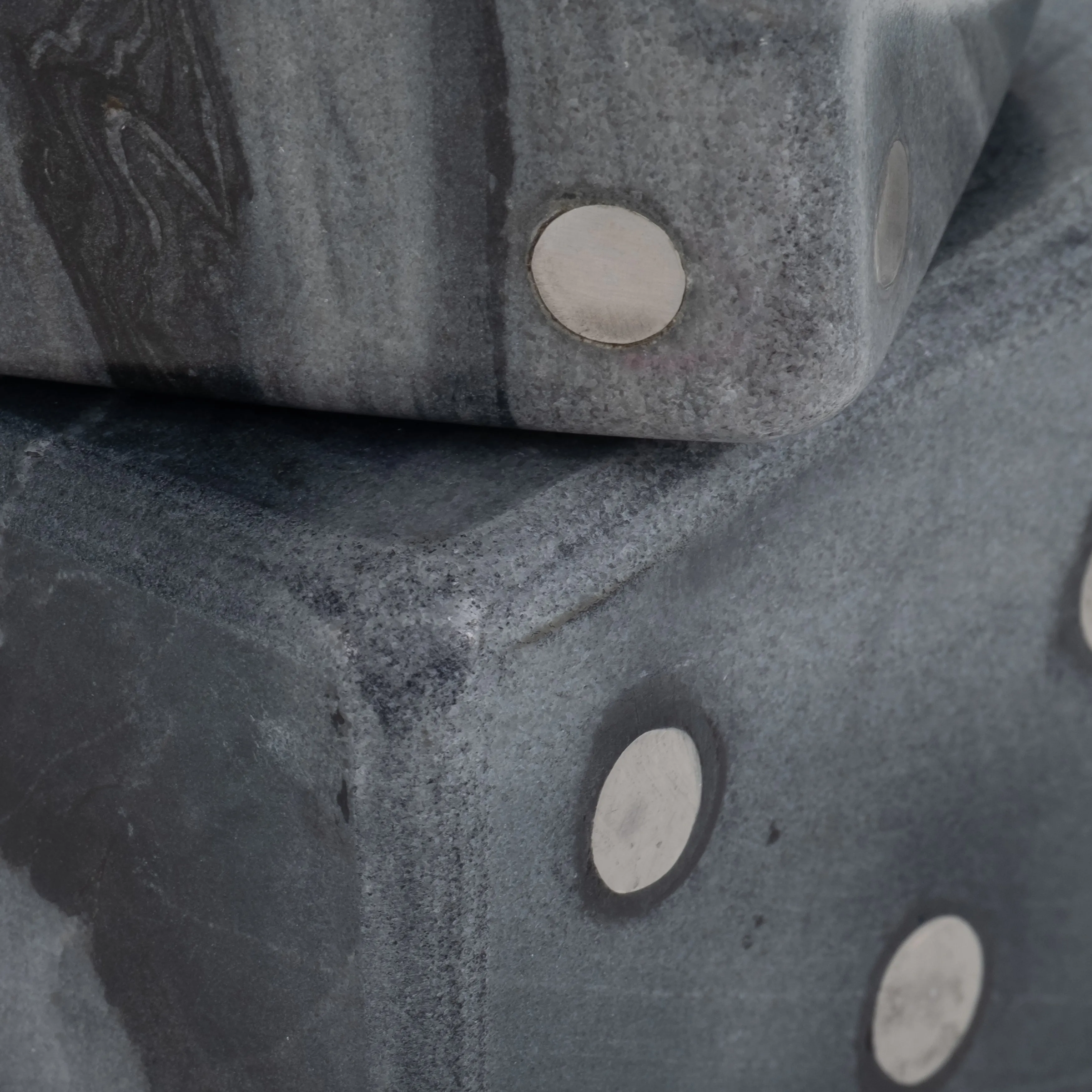 S/2 3/4" Mistry Grey Marble Dice