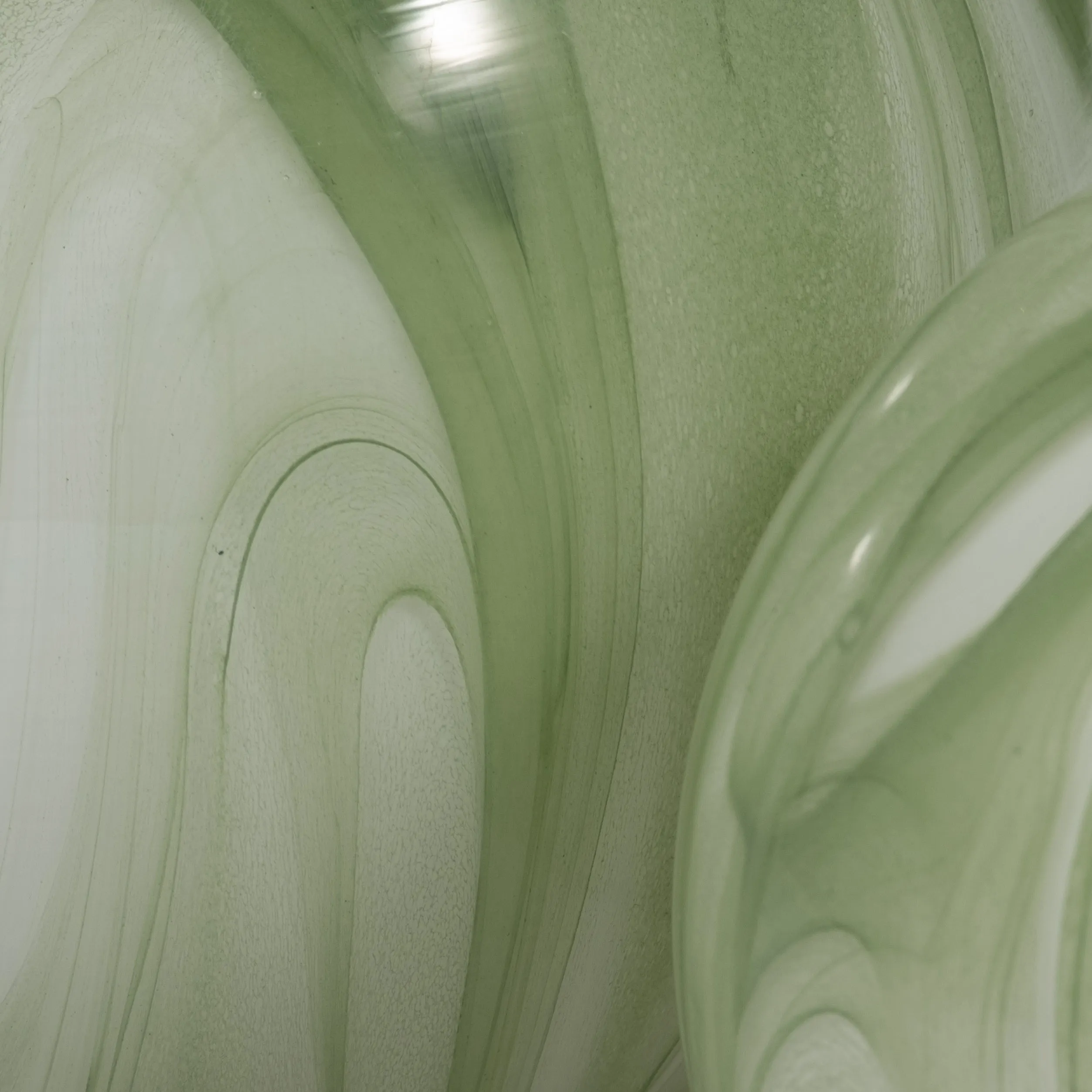 S/2 5/6" LUCINDA GREEN SWIRL SPHERES