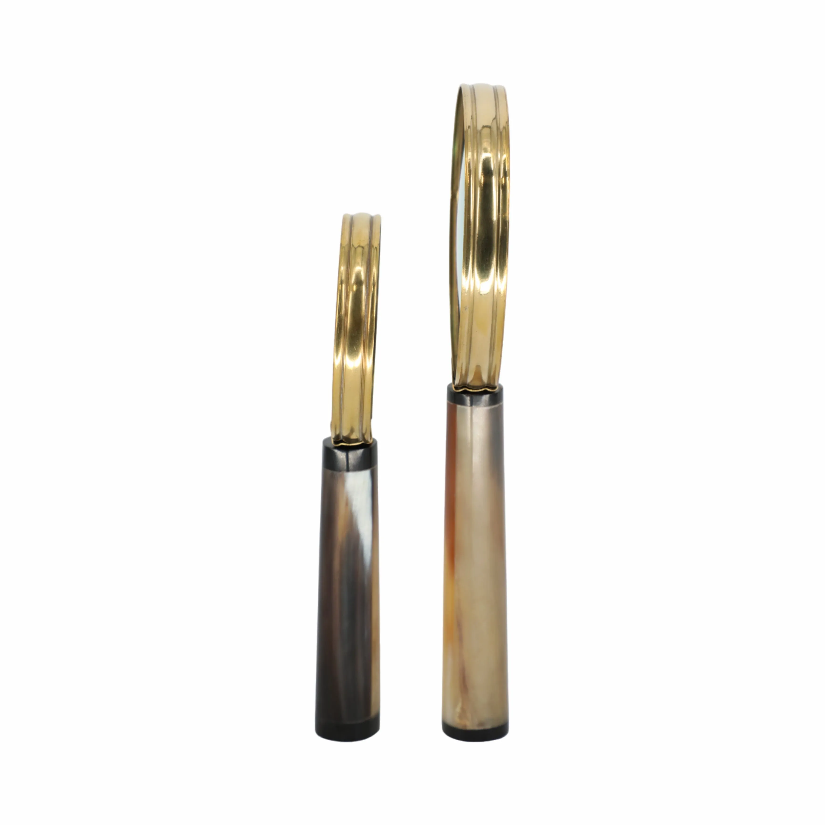 S/2 7/9" Nilay Horn Magnifying Glass, Gold