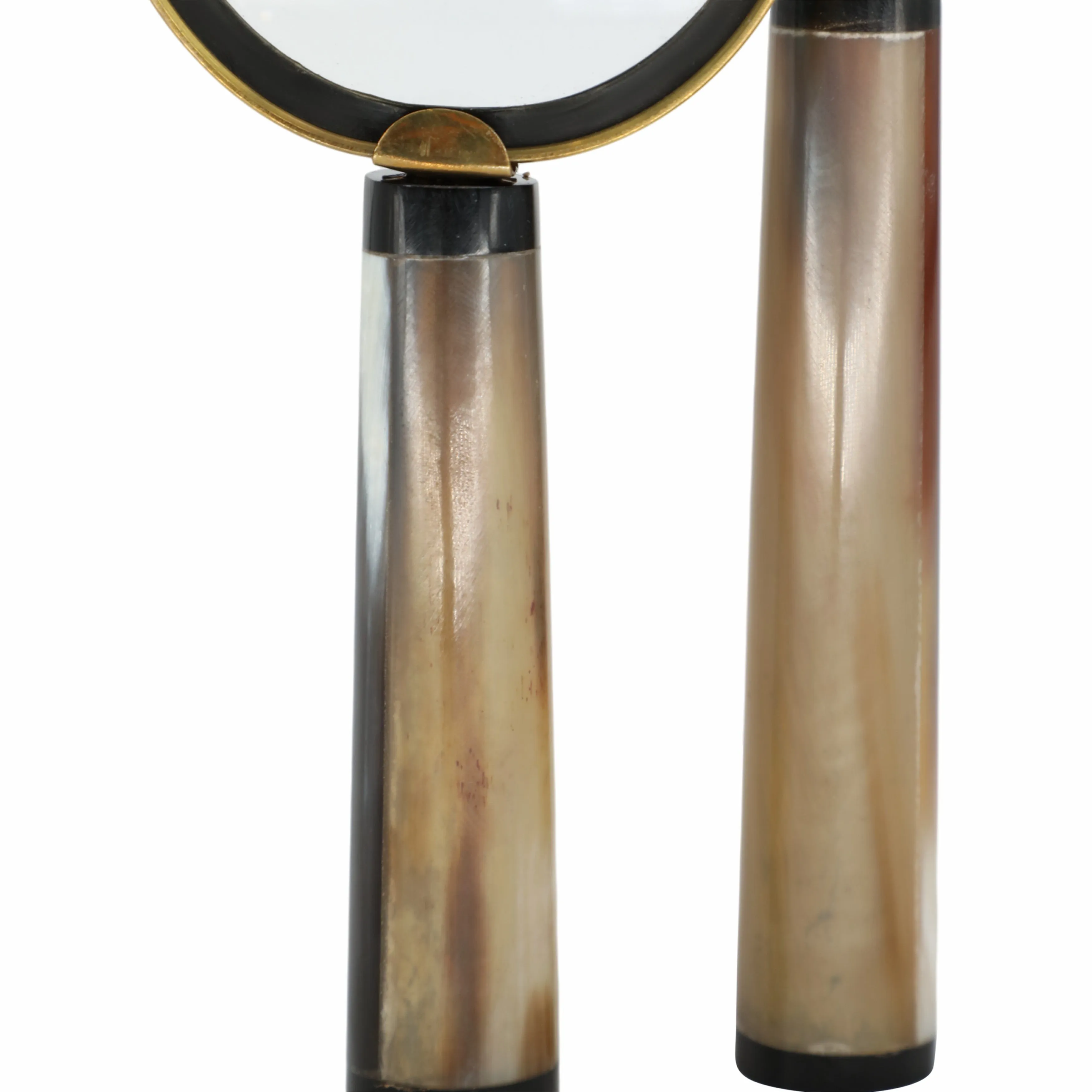S/2 7/9" Nilay Horn Magnifying Glass, Gold