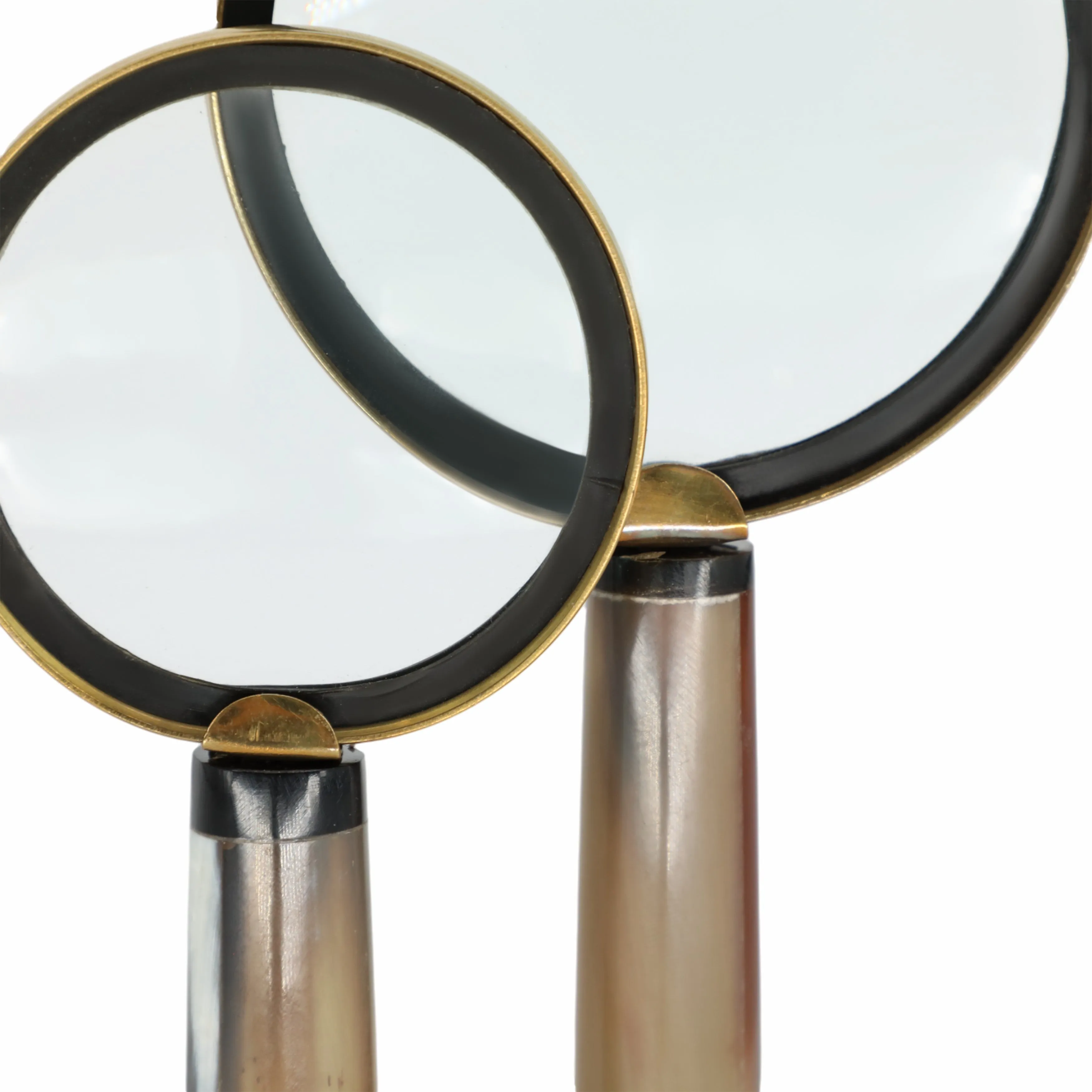 S/2 7/9" Nilay Horn Magnifying Glass, Gold
