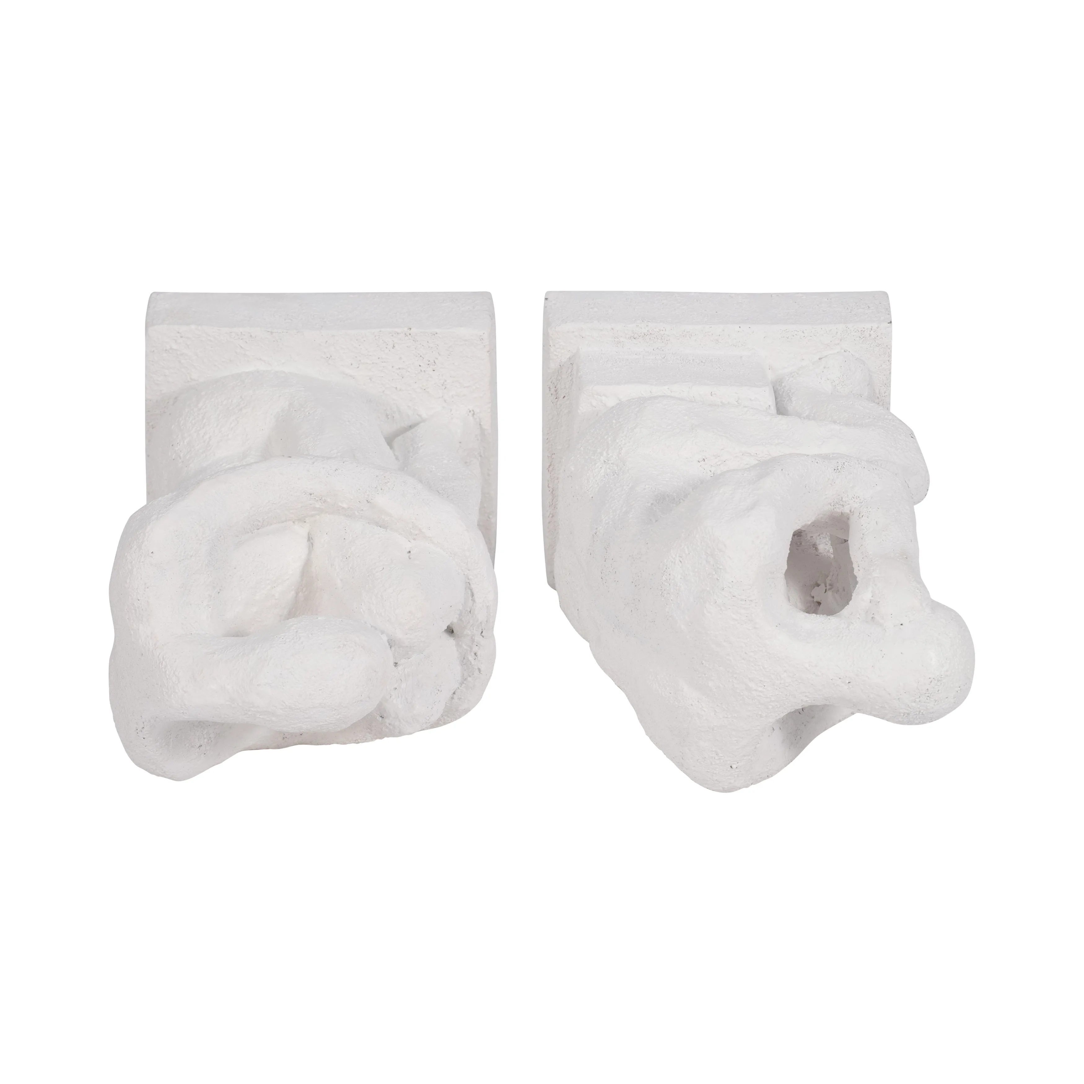 S/2 7" Thinking Man Bookends, White