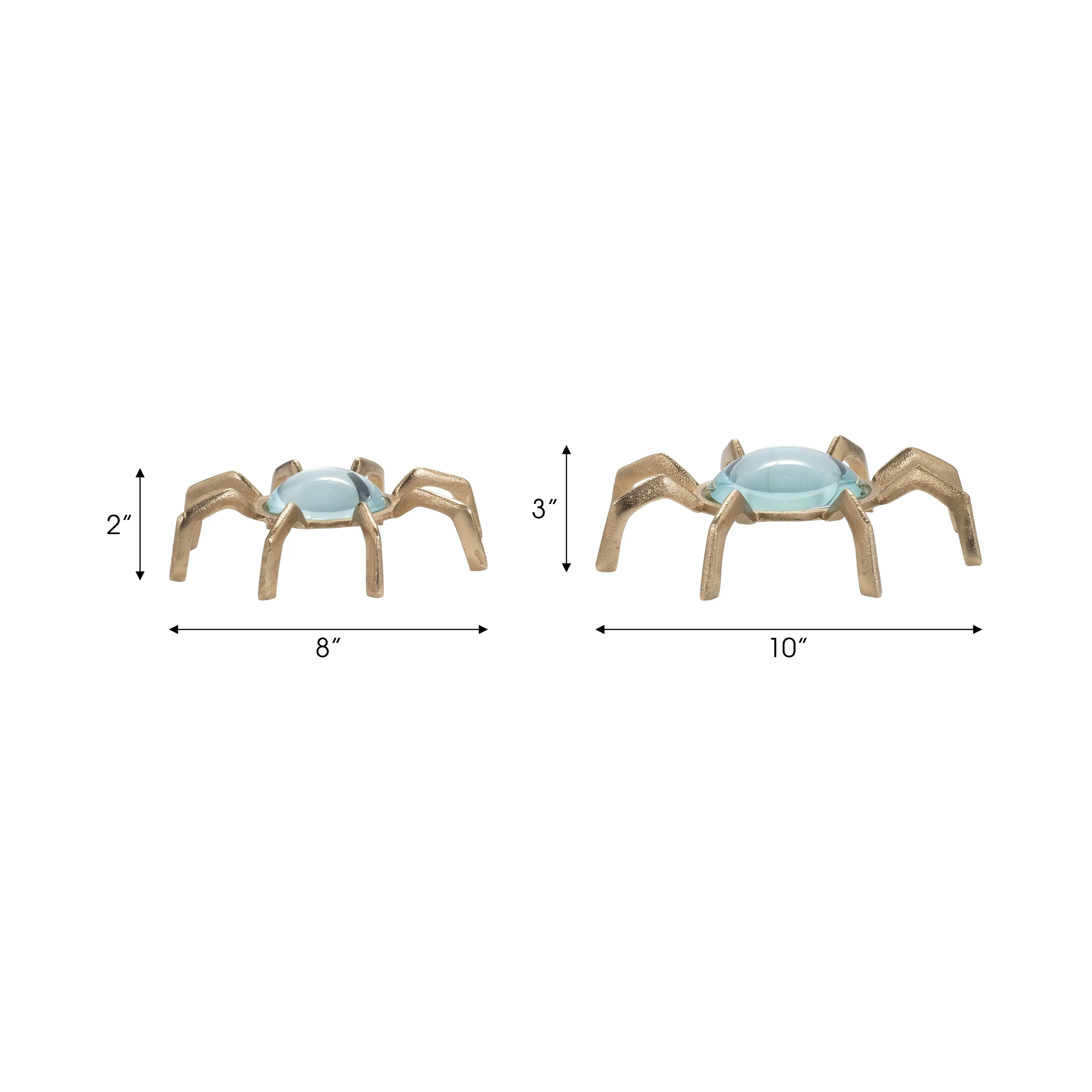 S/2 8/10" Mazu Magnifyers, Gold