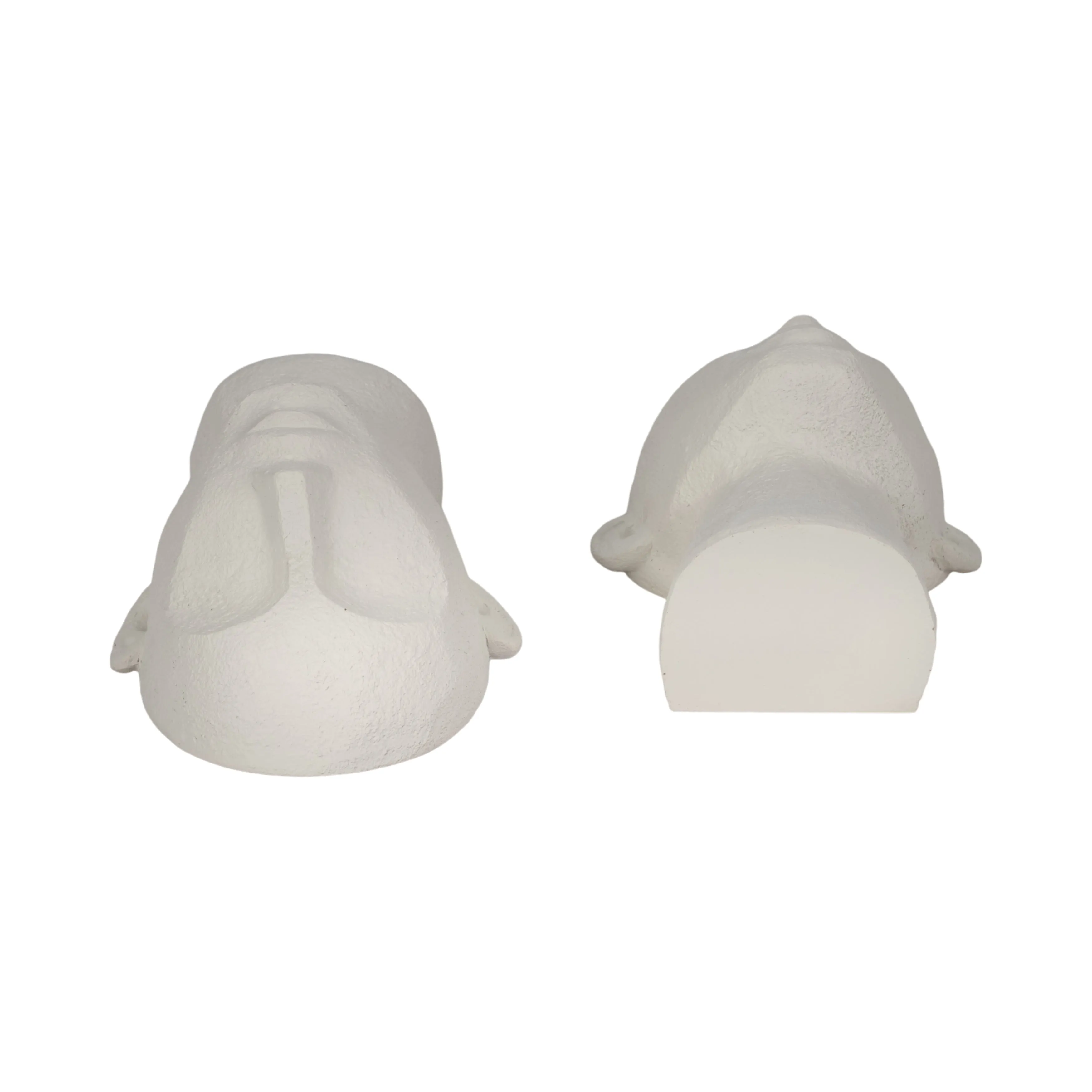 S/2 9" Textured Head Up Bookends, White