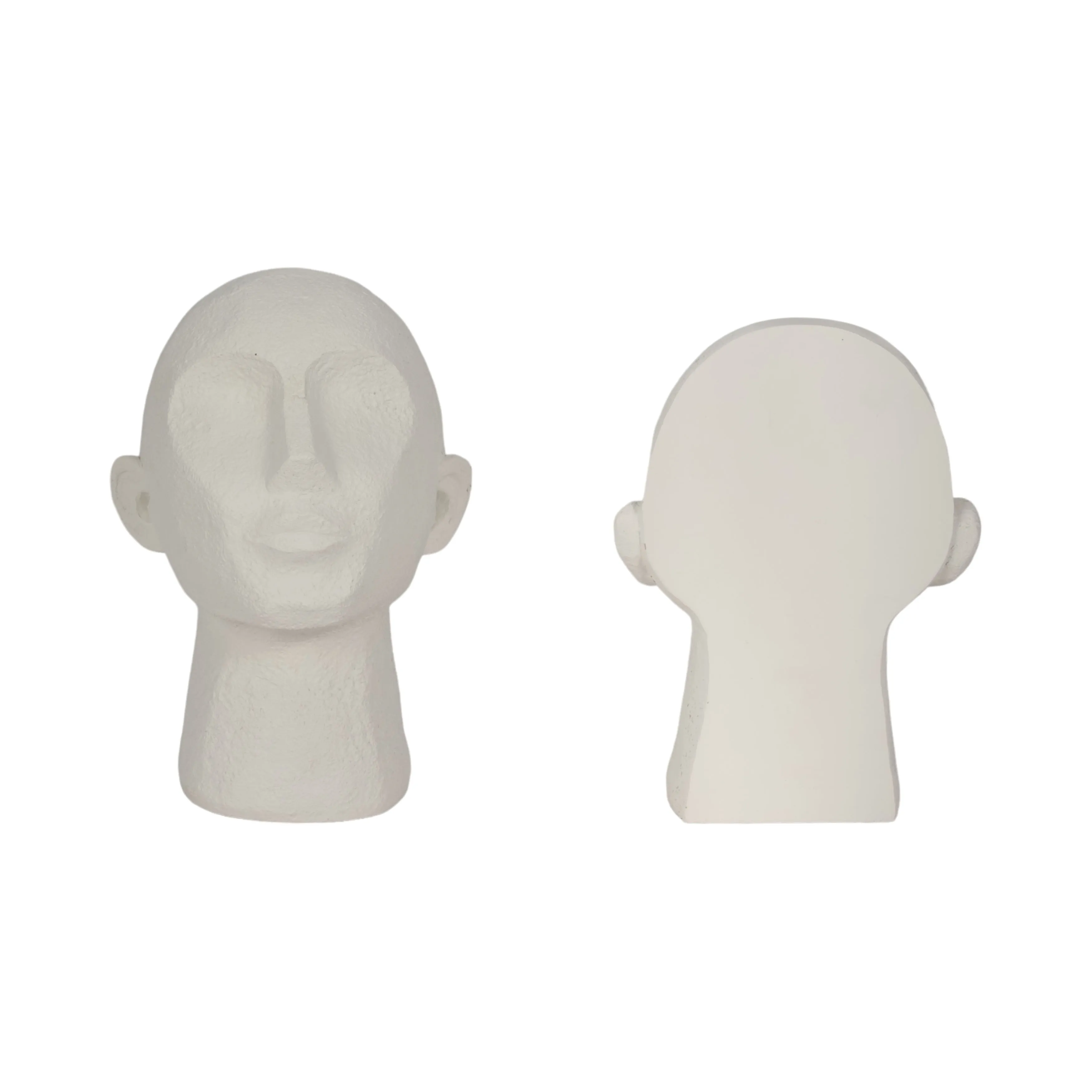 S/2 9" Textured Head Up Bookends, White