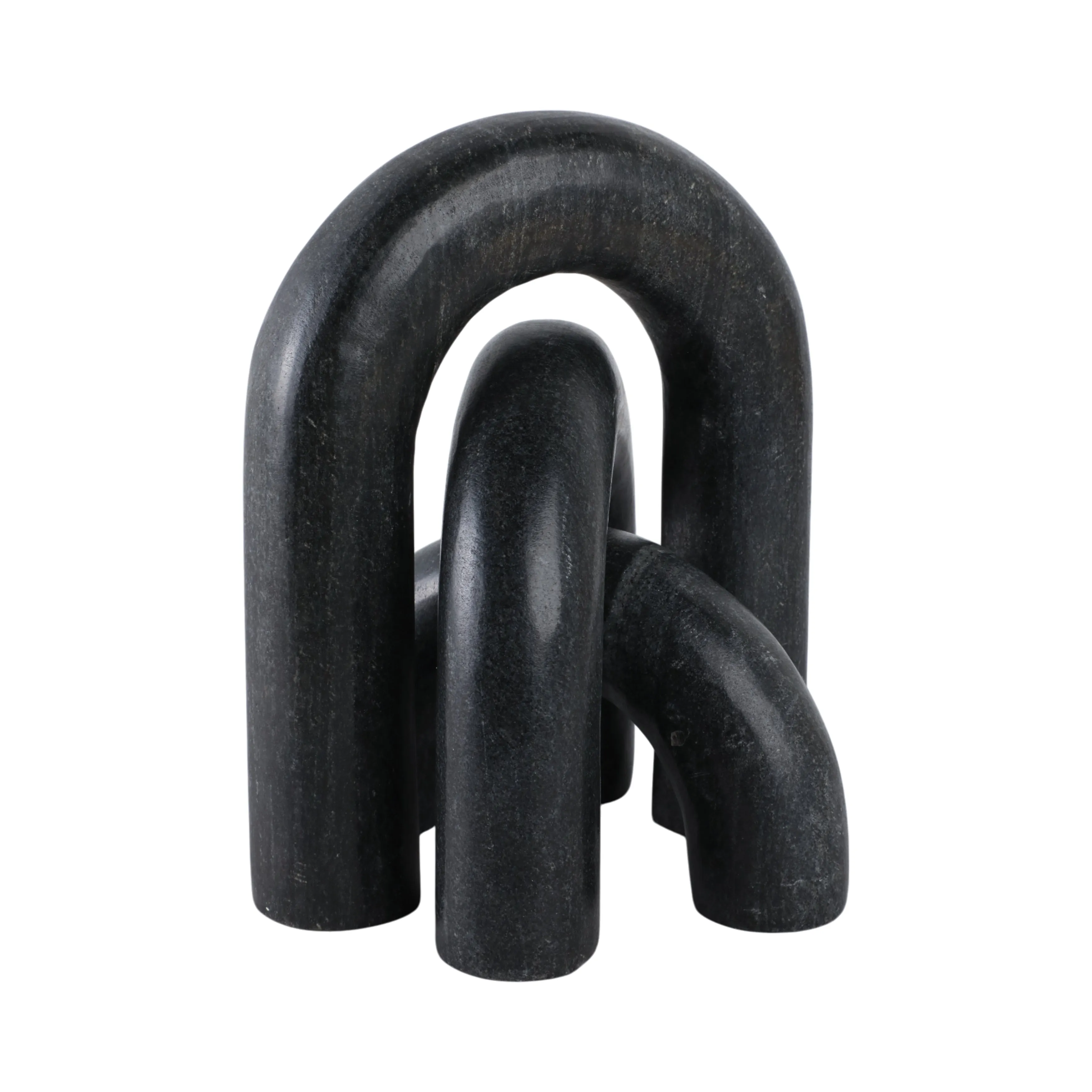 S/3 10" Walton Black Marble Arches