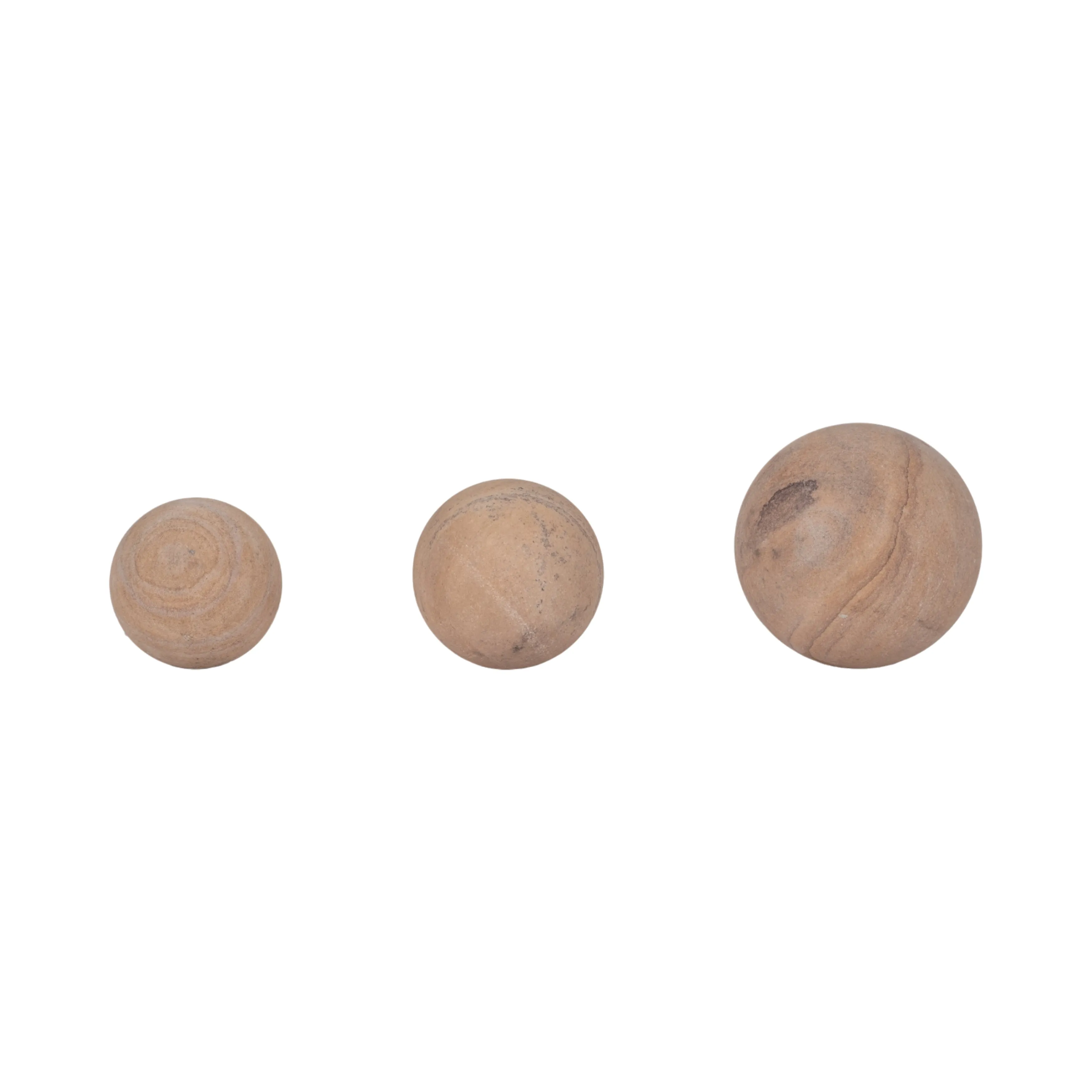 S/3 3/5" MAVERICK SANDSTONE SPHERES, NATURAL