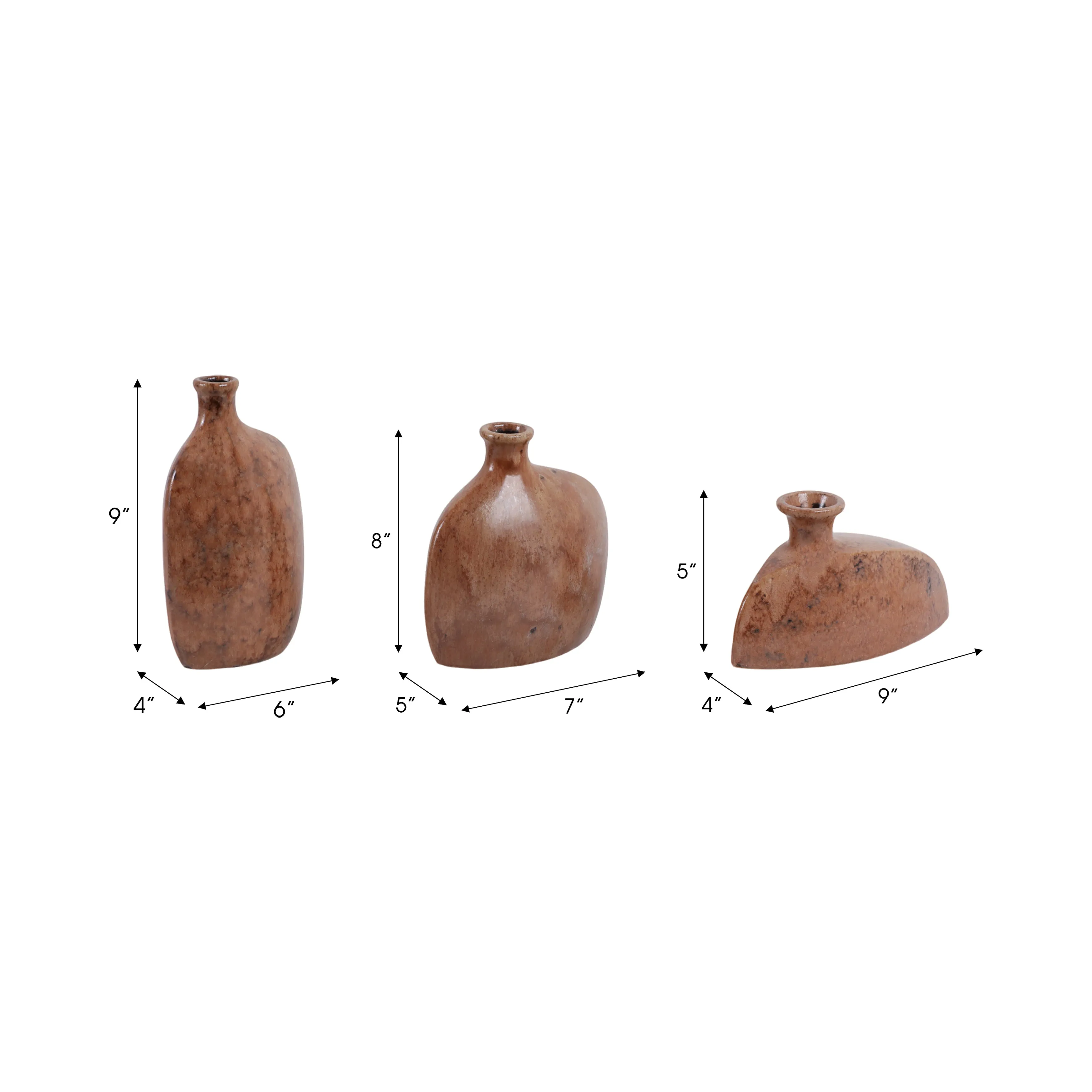 S/3 5/8/9" Tigard Ceramic Vases