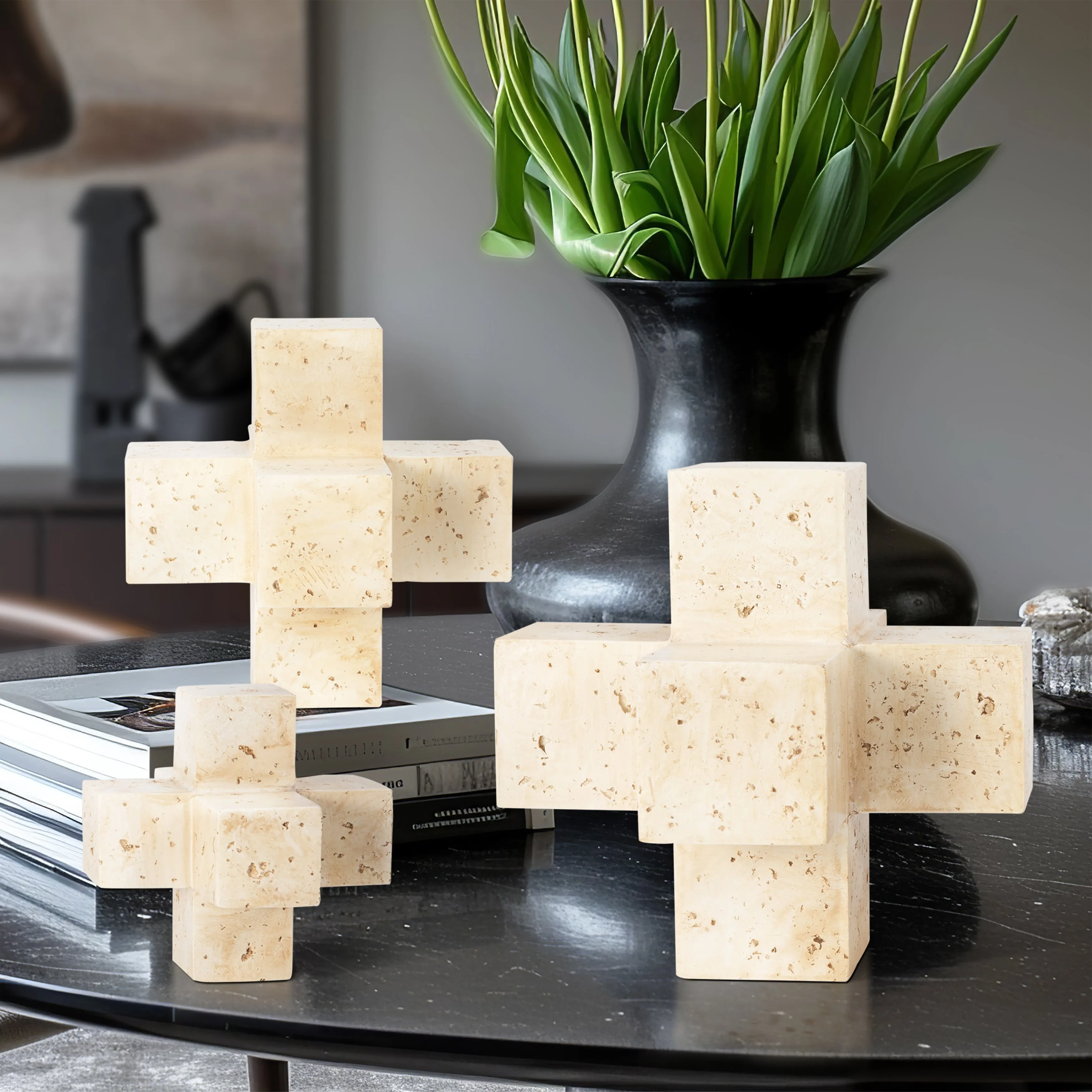 S/3 6/8/10" KOYO JACK OBJECTS, NATURAL