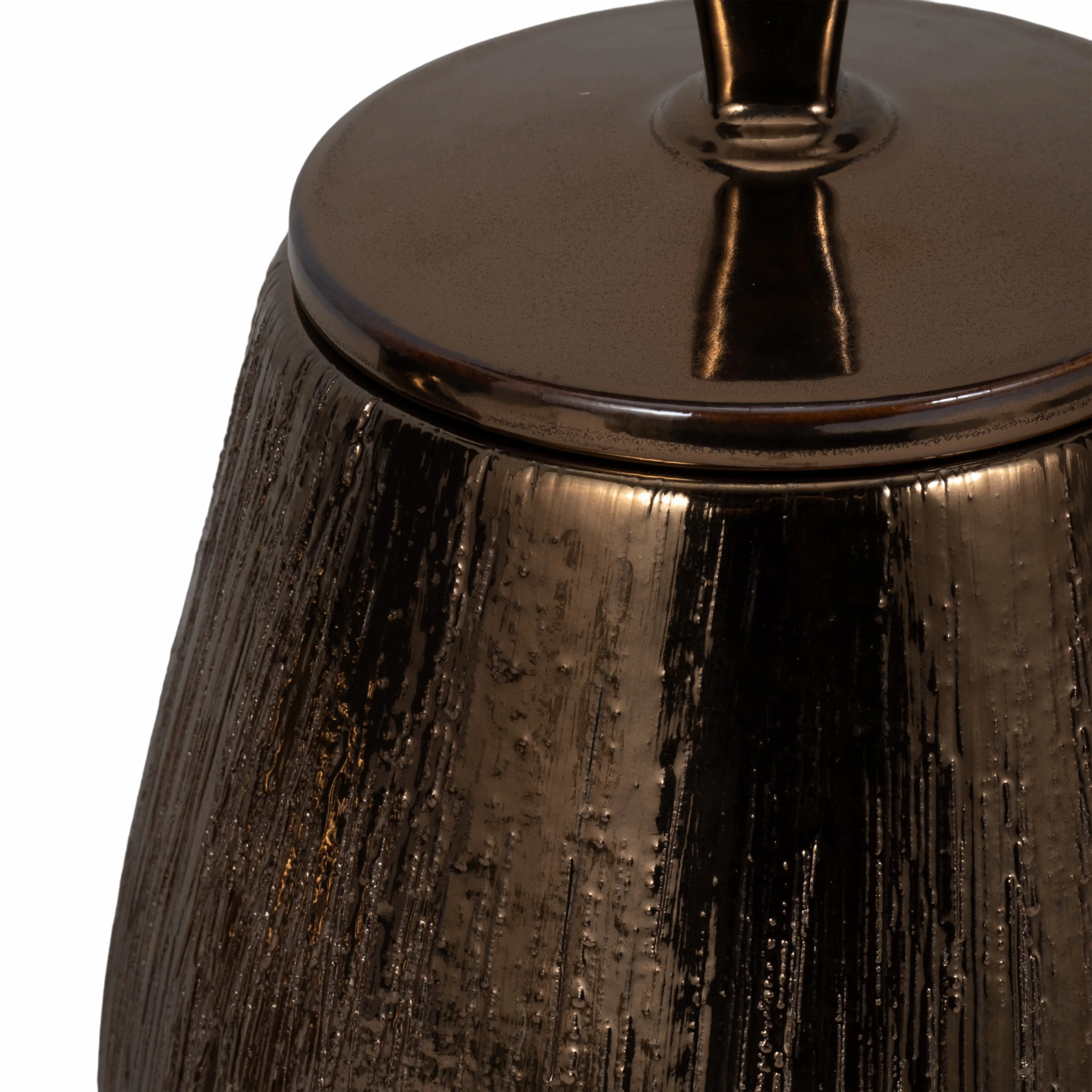 S/3 7/9/11" Tiziano Ceramic Bronze Jars