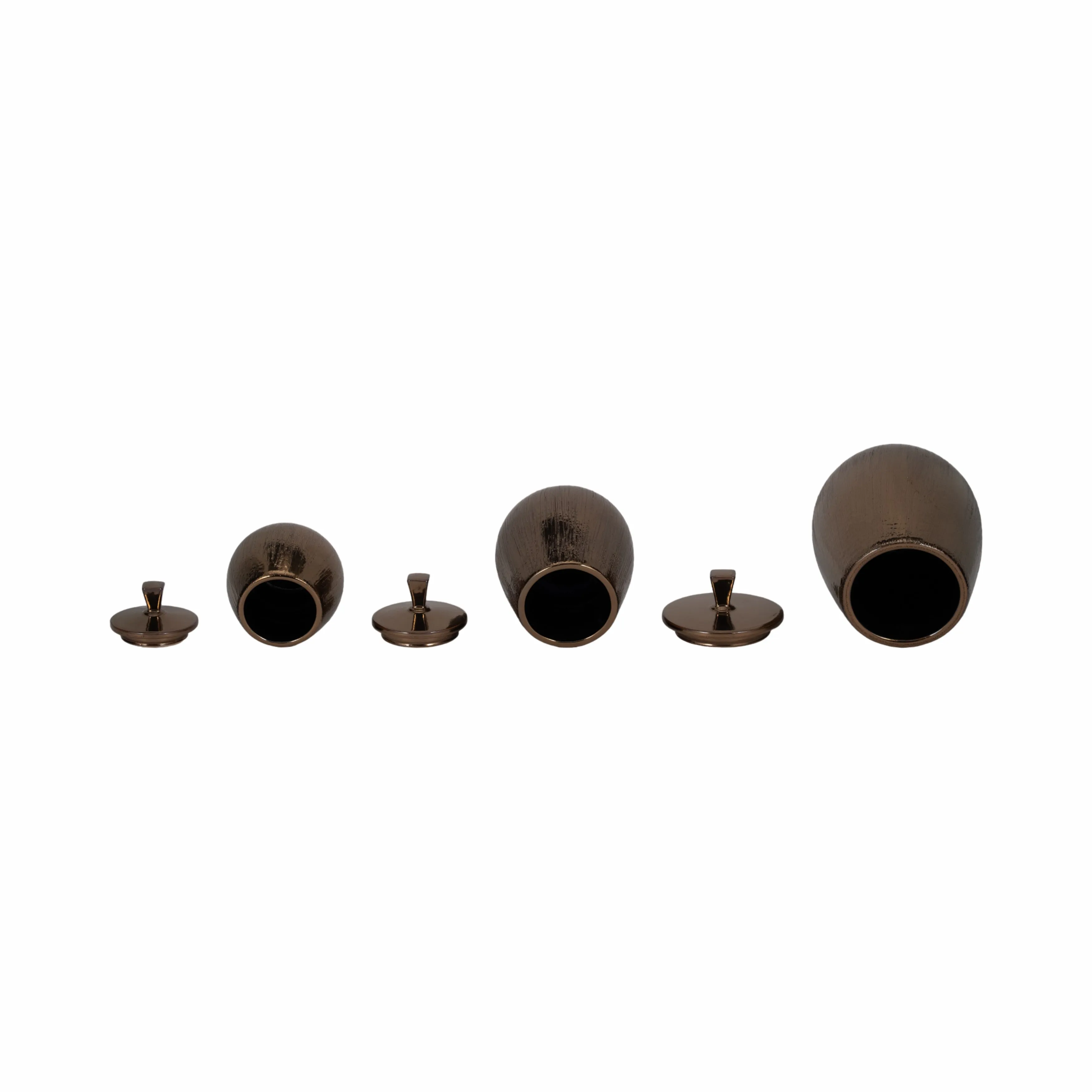 S/3 7/9/11" Tiziano Ceramic Bronze Jars