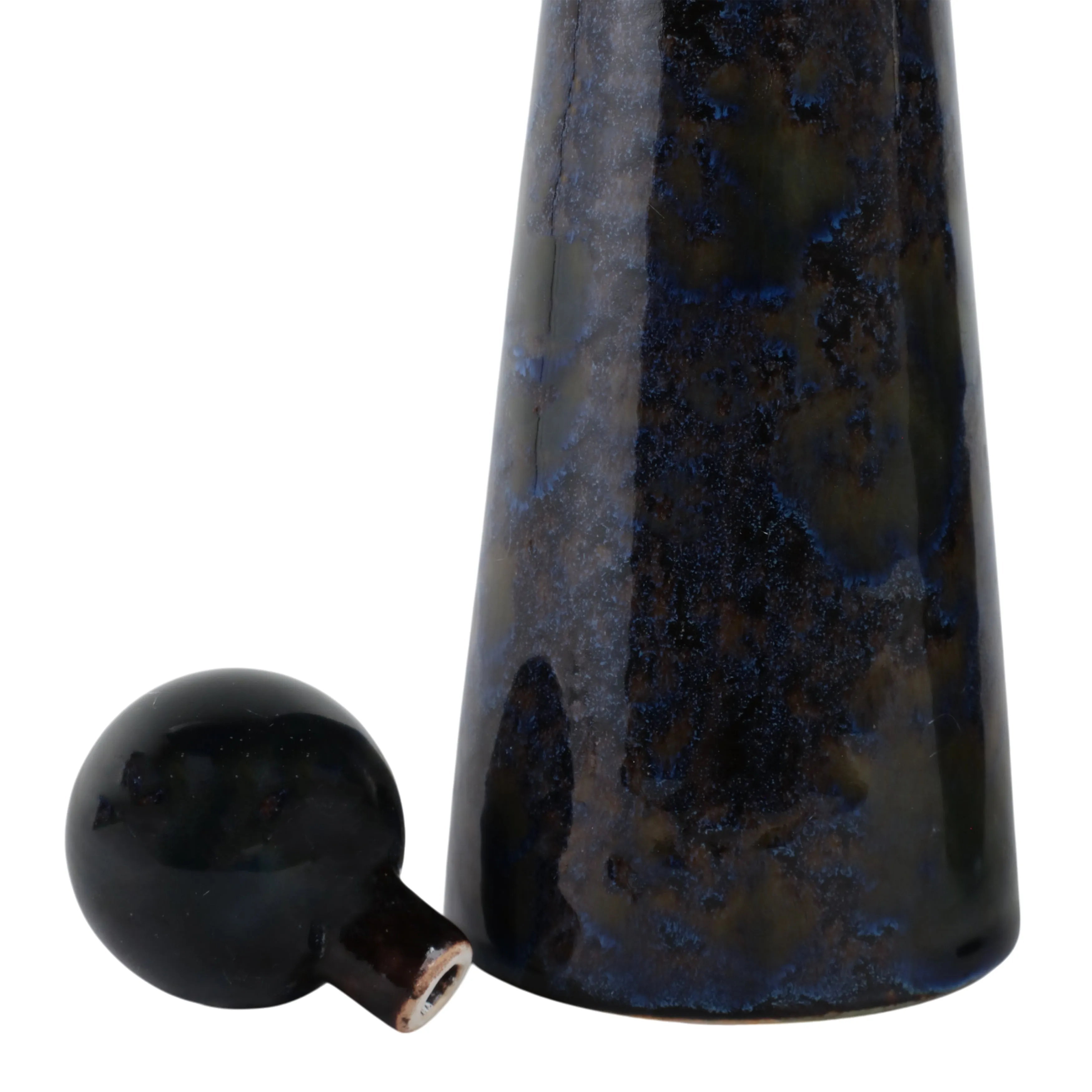 S/3 8/11/15" Olympia Blue Ceramic Bottles