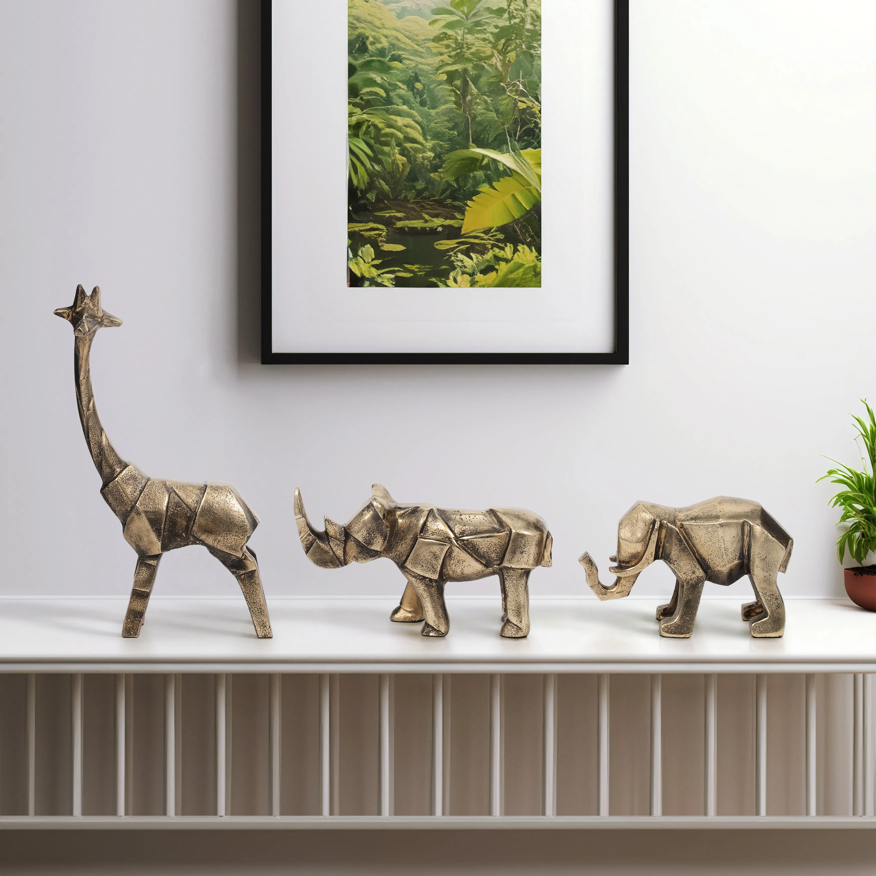 S/3 8/8/10" Alona Geometric Safari Animals