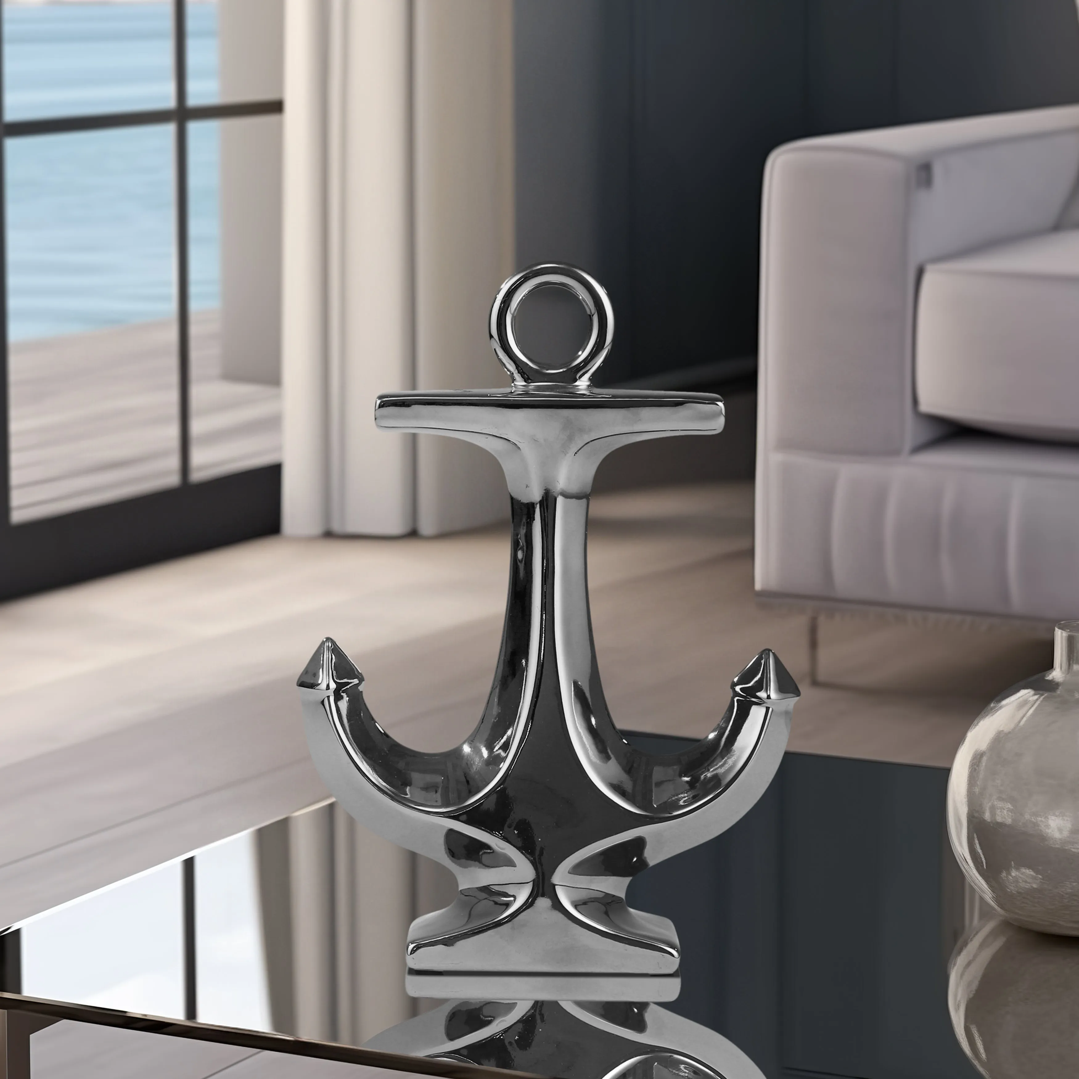 SILVER CERAMIC ANCHOR 10"