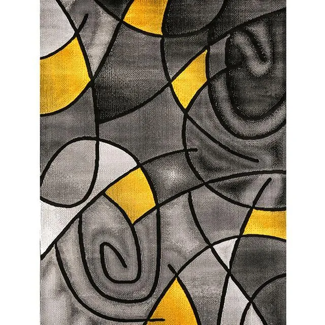 Sivas Charcoal Yellow 5' X 8' Area Rug