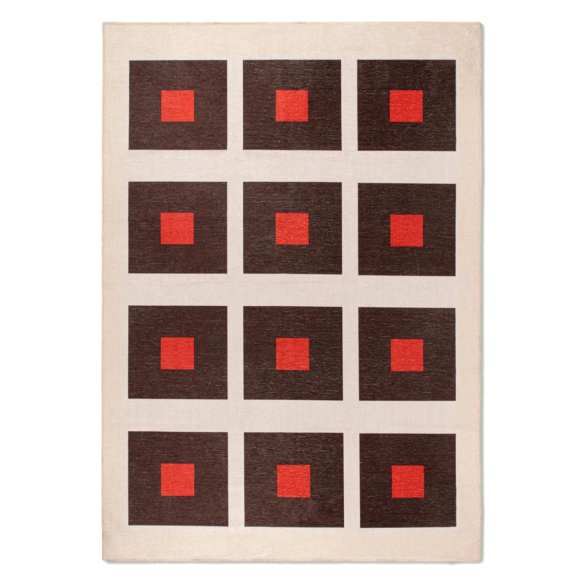 Square Chenille Washable Rug