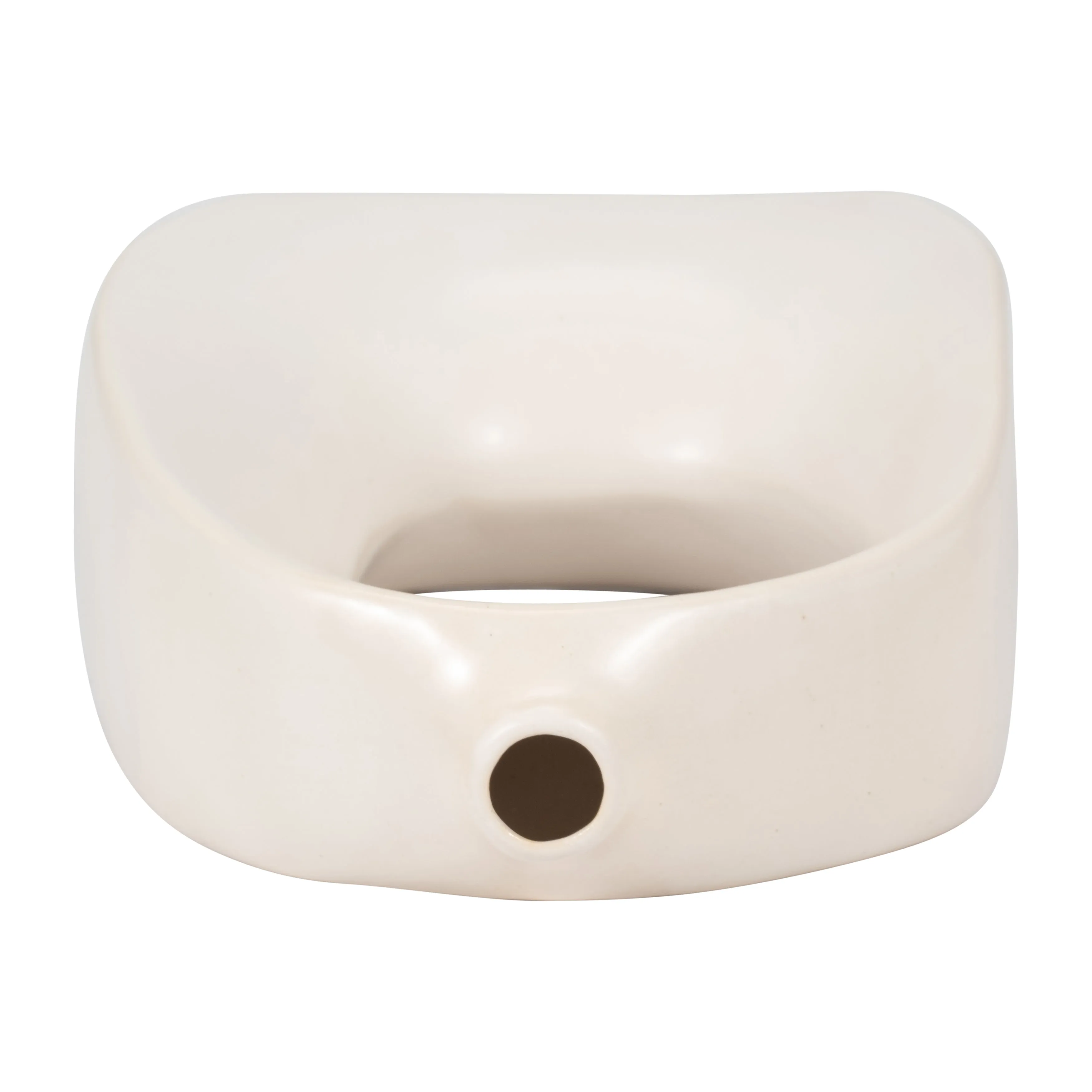 STONEWARE 11" CURVY CUT-OUT VASE, COTTON