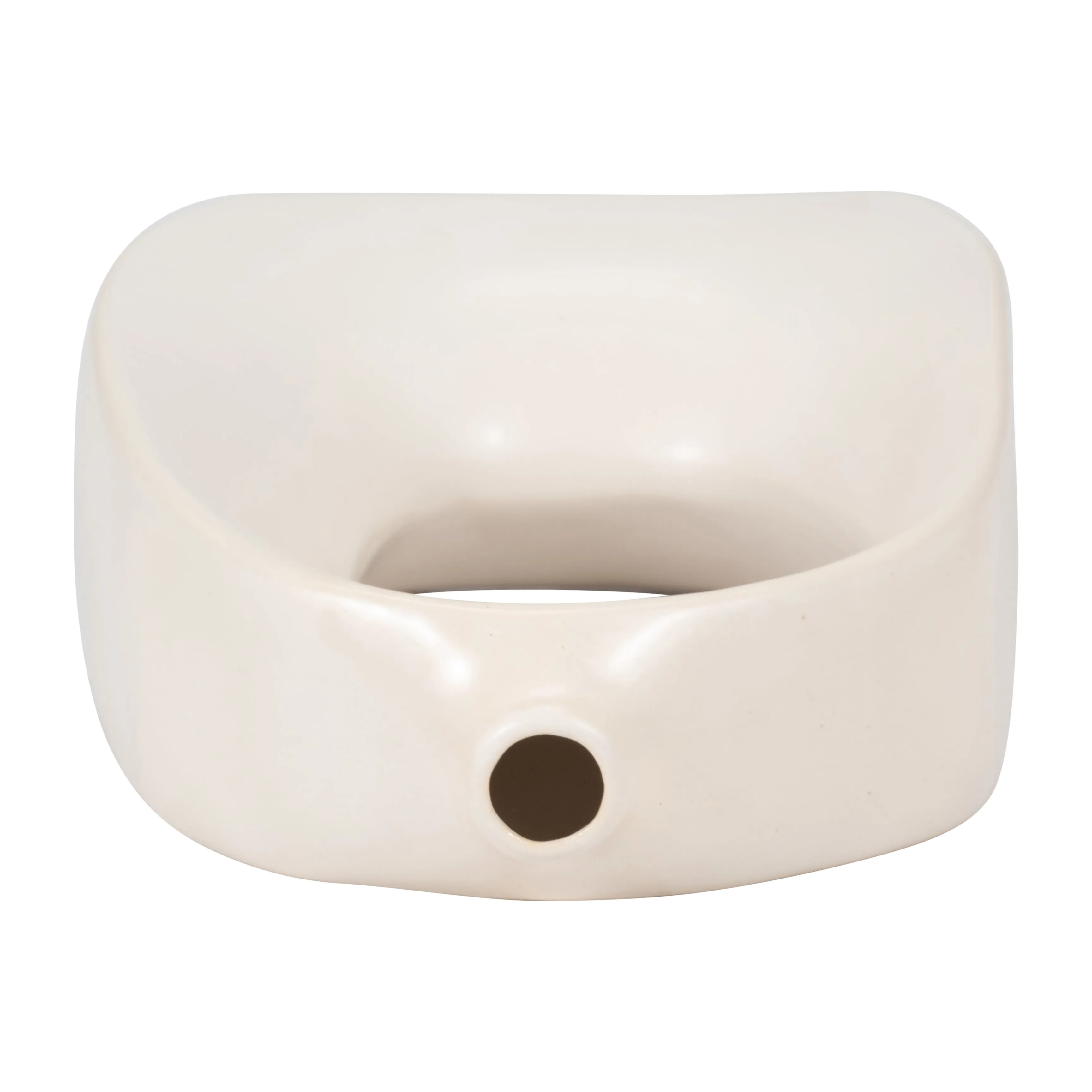 STONEWARE 11" CURVY CUT-OUT VASE, COTTON