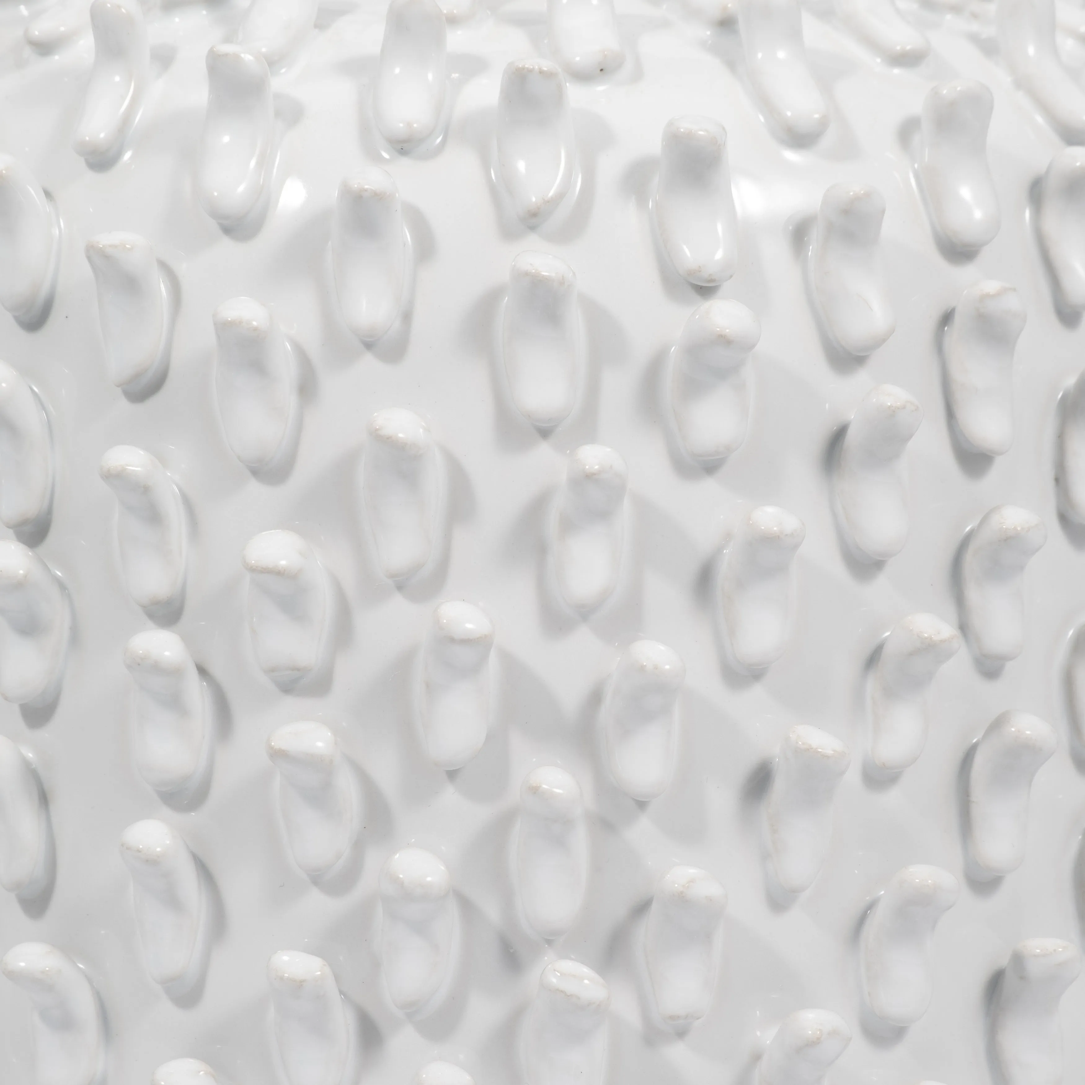 Stoneware, 11" Hand Made Dot Vase, White
