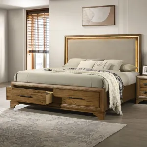 Talcott - 5/0 Queen Bed - Light Brown