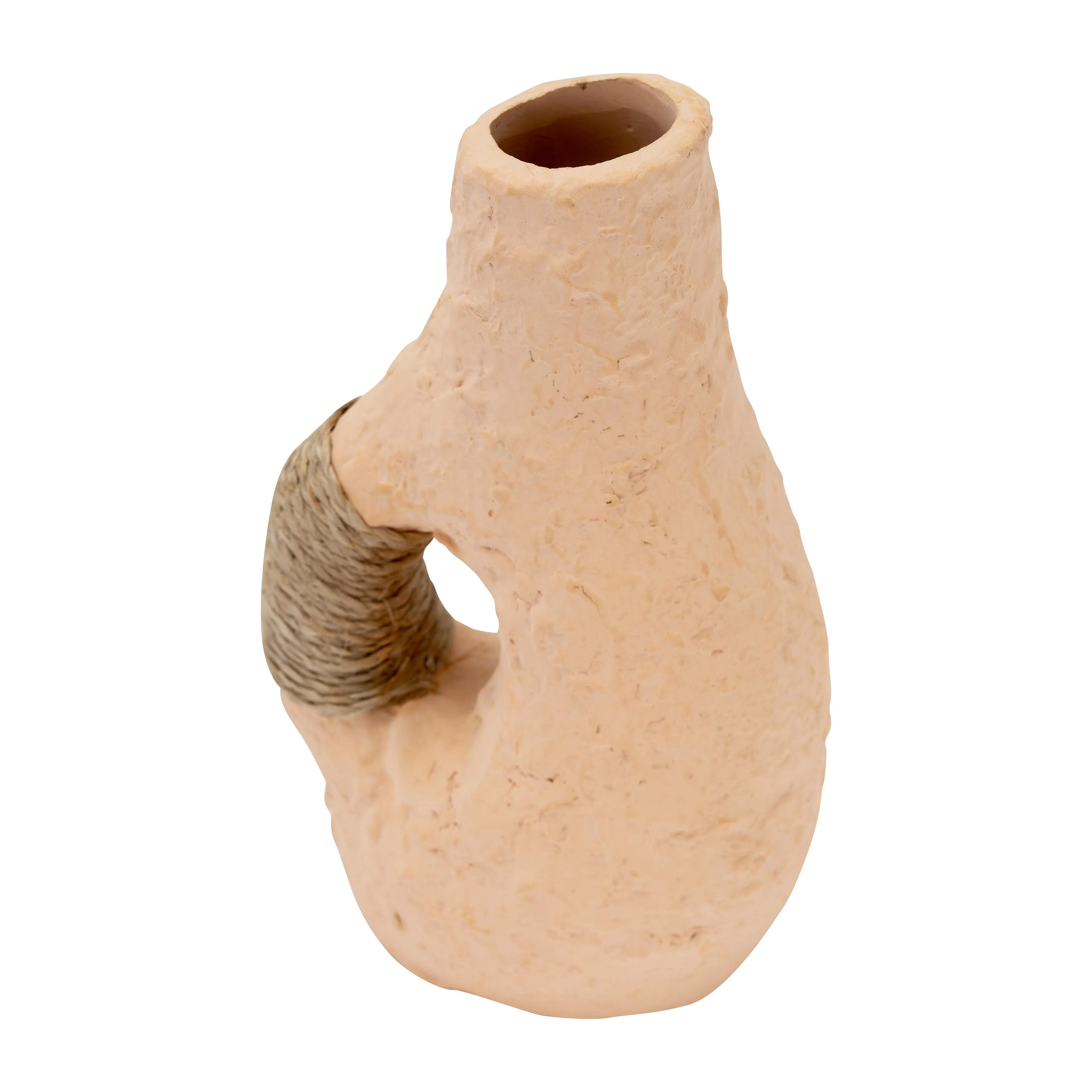 TERRACOTTA 11"H, SINGLE HANDLE W/TWINE VASE
