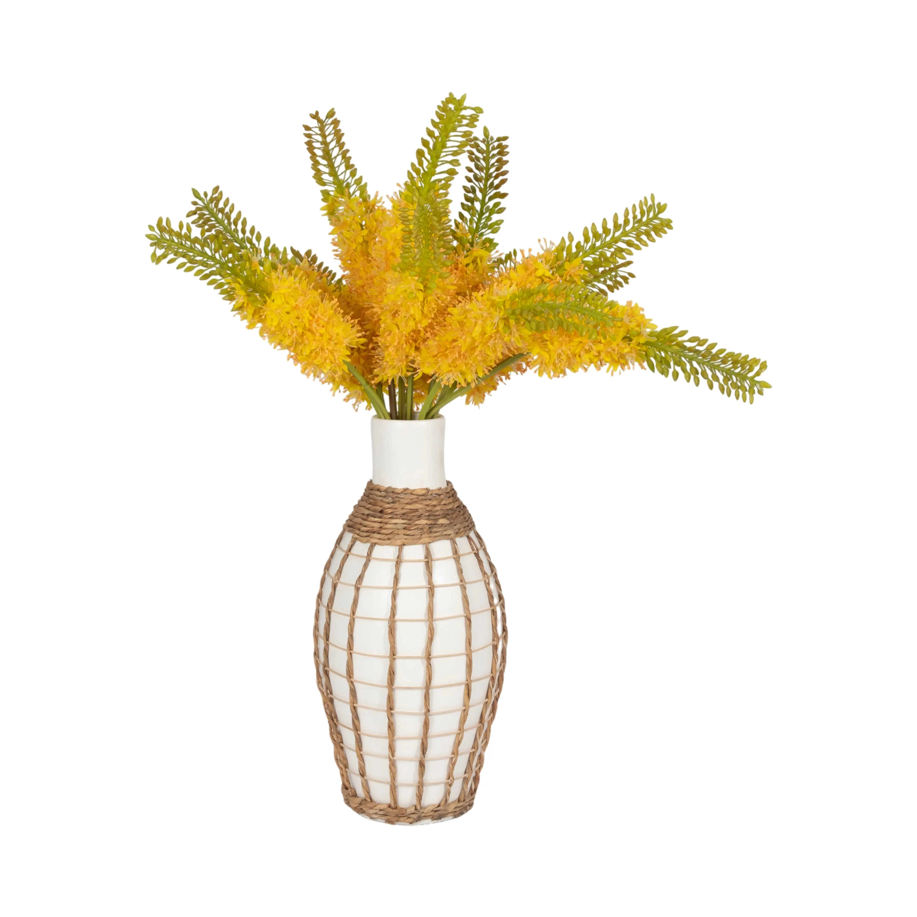 TERRACOTTA, 18"H BOTTLE VASE, WHITE/BROWN
