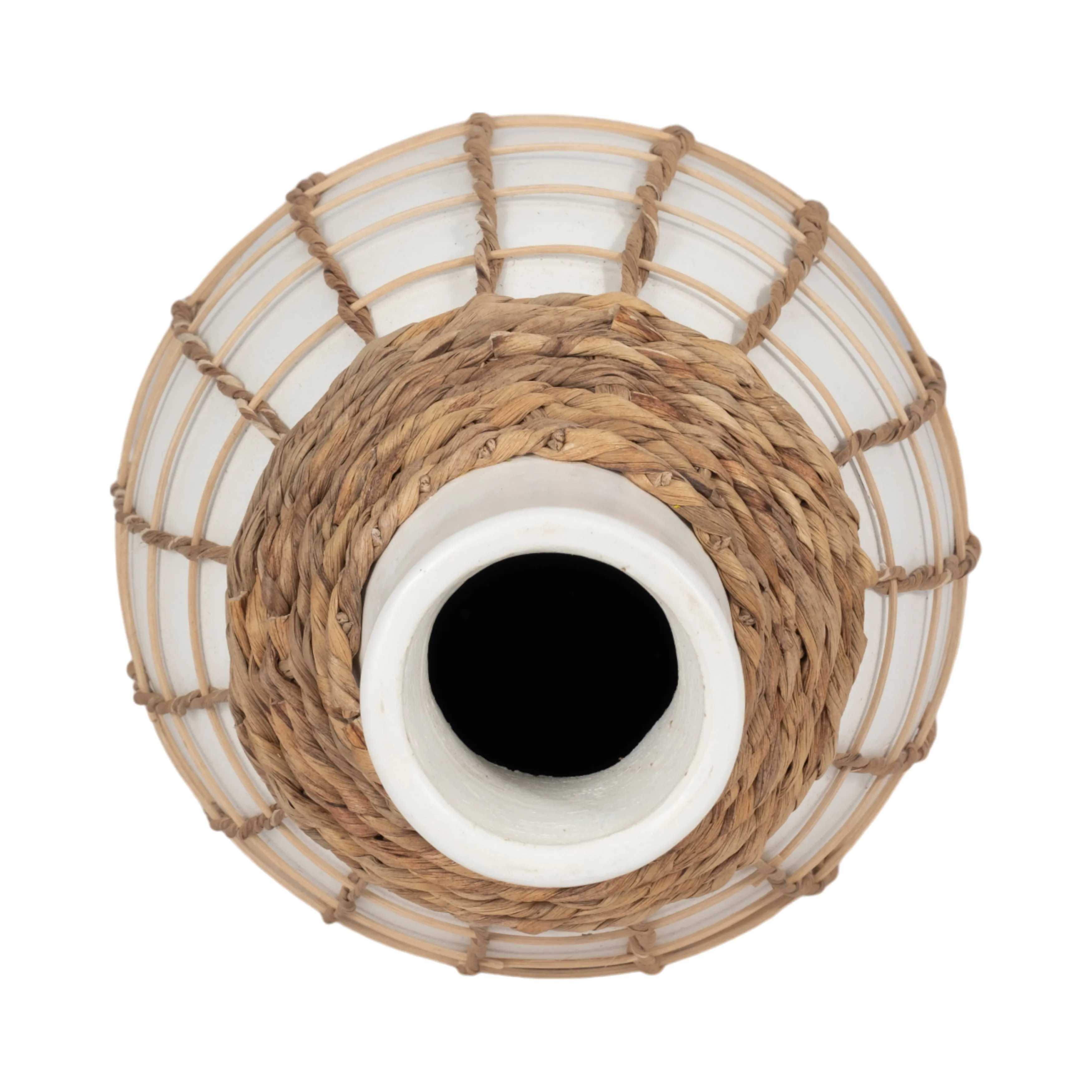 TERRACOTTA, 18"H BOTTLE VASE, WHITE/BROWN