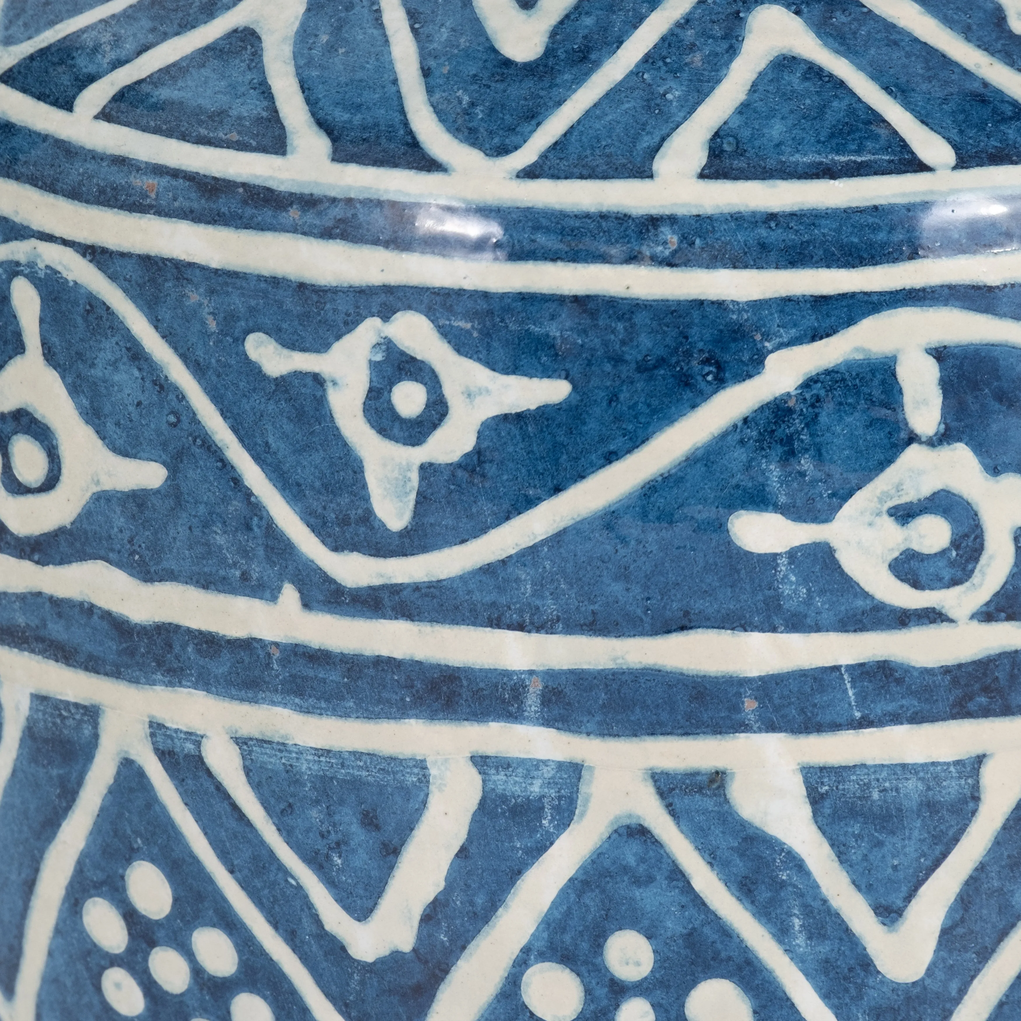 TERRACOTTA,10"H VASE, BLUE