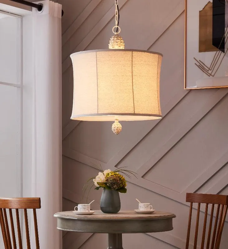 Traditional Resin White Wash Finish Pendant Lamp